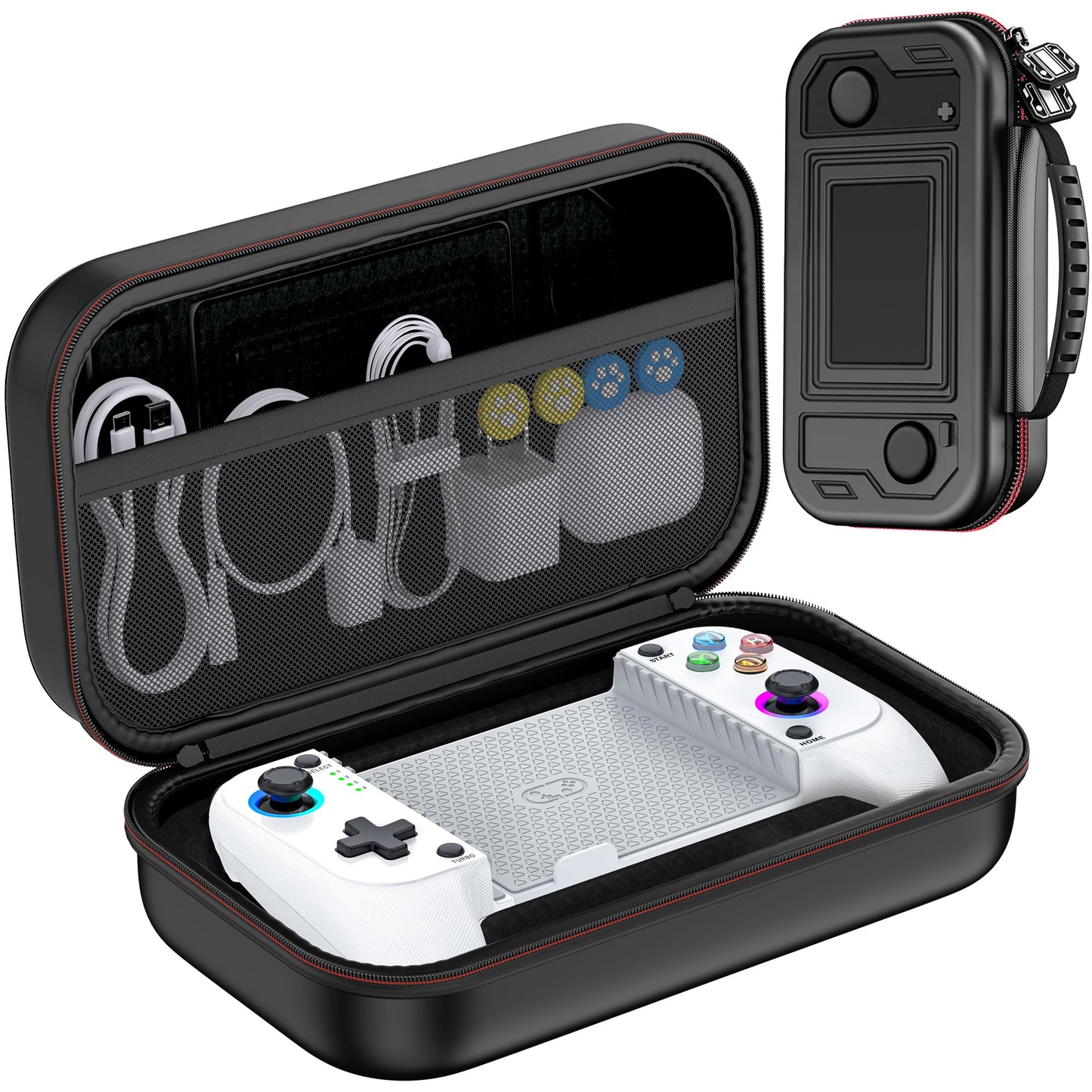 Mocagen MC1 Phone Game Controllers with Carrying Case Bundle for iPhone/Android with Led Light Upgraded Joysticks Turbo Handheld Gaming Gamepad