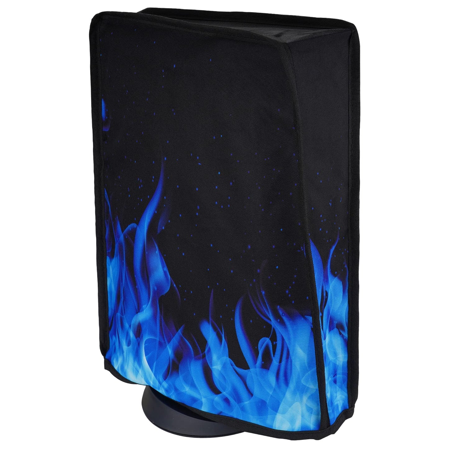 PlayVital Dust Cover for ps5 Soft Neat Lining Dust Guard Anti Scratch Waterproof Cover Sleeve for ps5 Console Digital Edition & Disc Edition - Blue Flame