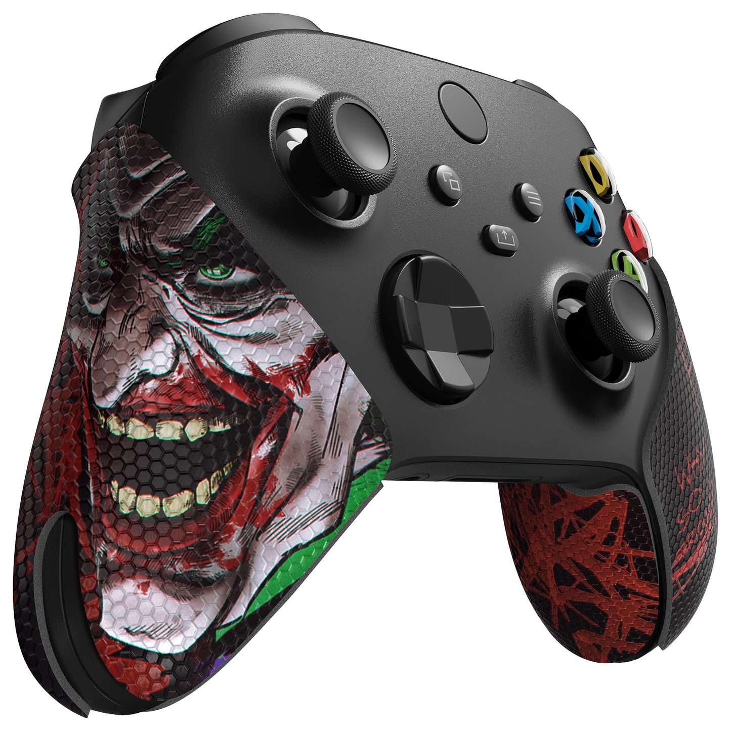 eXtremeRate PlayVital Anti-Skid Sweat-Absorbent Controller Grip for Xbox Core Wireless Controller Professional Textured Soft Rubber Pads Handle Grips for Xbox Series X/S Controller - Clown Hahaha