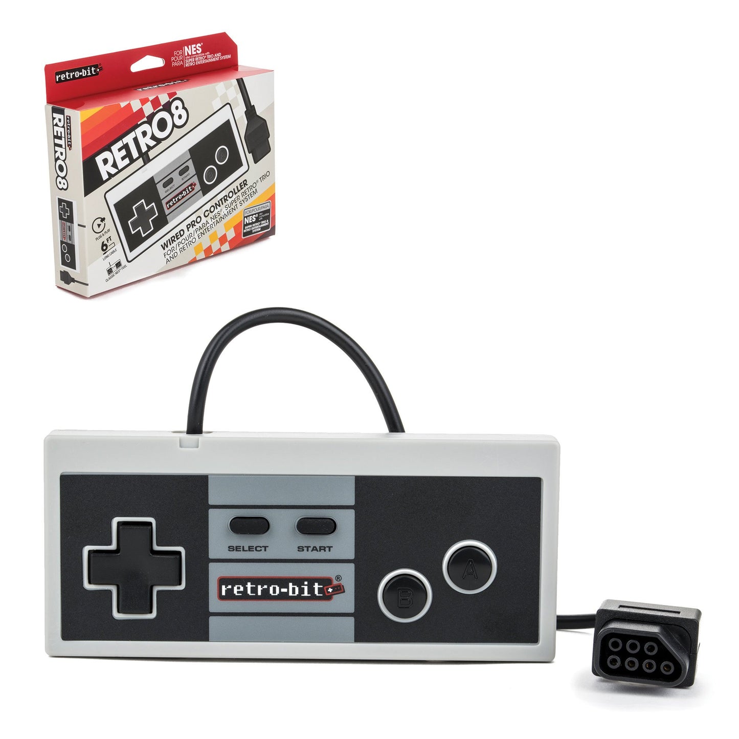 Retro-Bit NES - Controller - Wired - 8-Bit - Classic Color (Retro-Bit)
