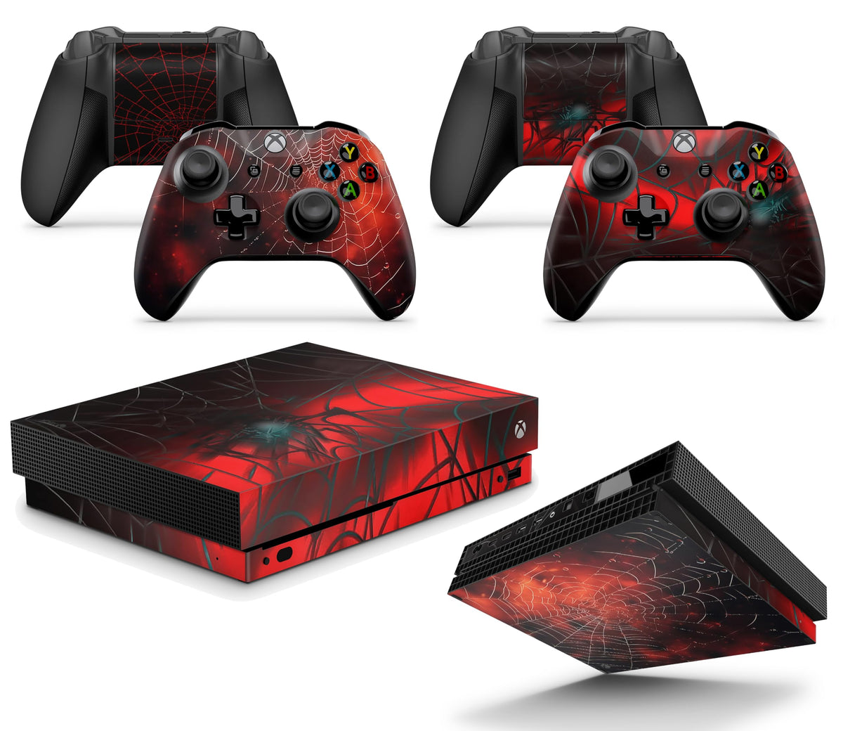 Xbox ONE X Spider Console Skin Decal Sticker + 2 x Controller Skins &