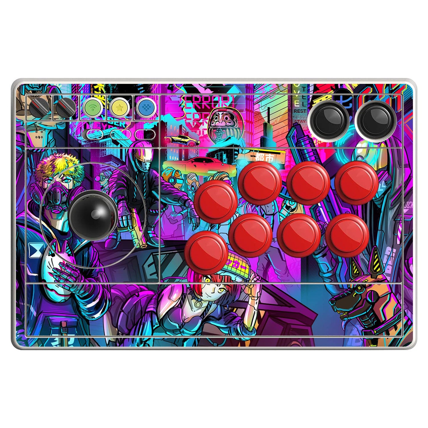 SopiGuard Sticker Skin for 8BitDo Arcade Stick Top Panel Only Vinyl Decal Wrap (Cyber City)