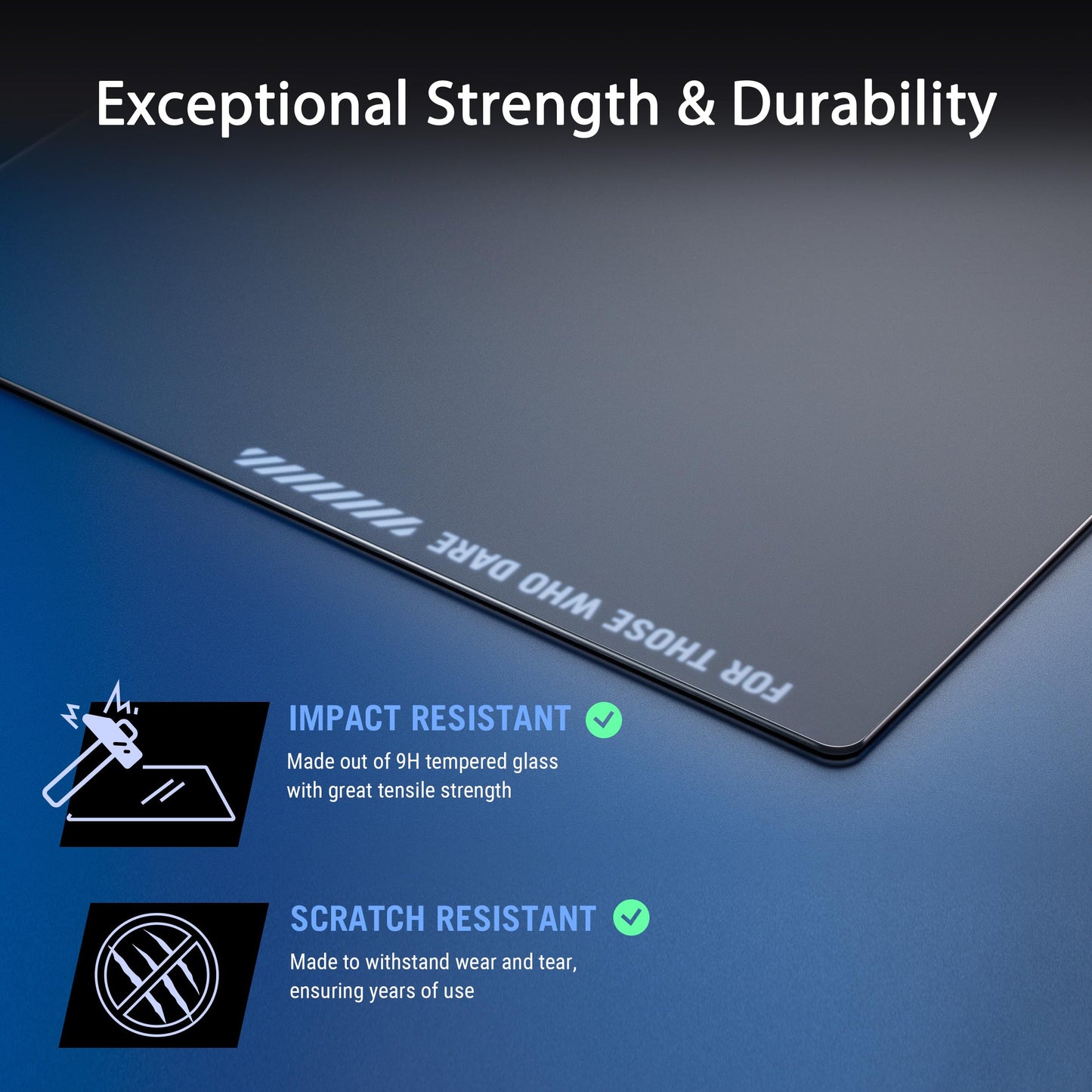 ASUS ROG Moonstone Ace L Gaming Mouse Pad - 19.7” x 15.7”, Ultra-Smooth Black Tempered Glass, Anti-Slip Base, Scratch Resistant