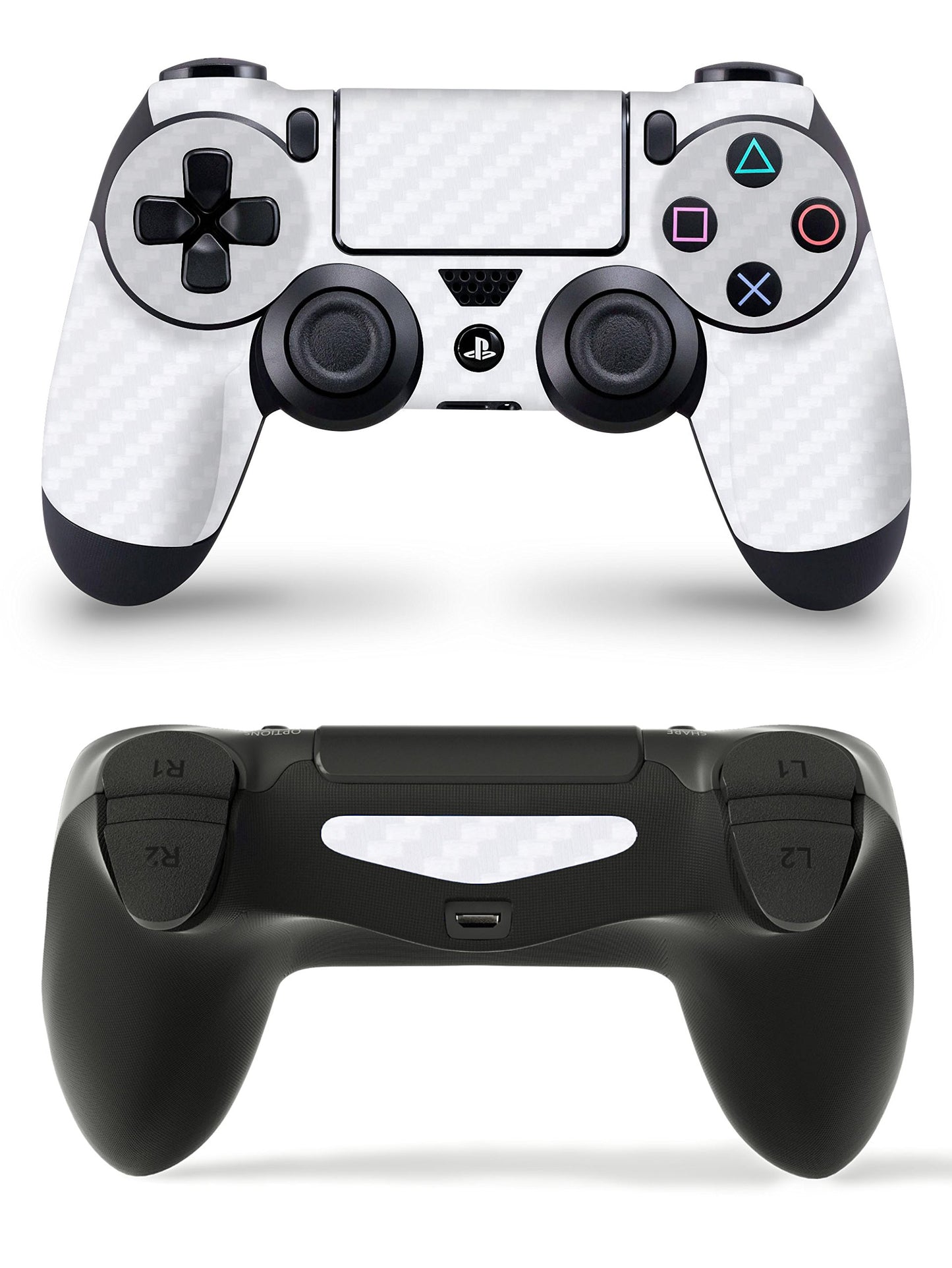 giZmoZ n gadgetZ Carbon White PS4 Controller Skin Full Wrap Vinyl Sticker, 5.5 x 2.5 inches