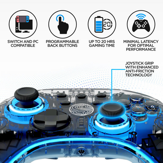 Neptune AfterBurner Nintendo Switch Controller - Wireless Pro Controller for Switch/Switch OLED/PC, Dual Vibration, RGB Light, M