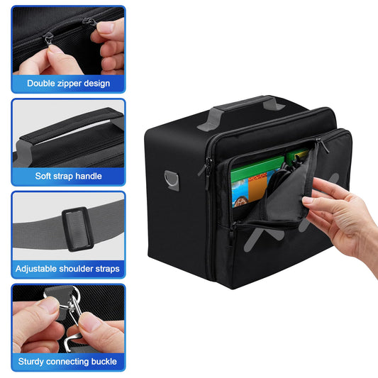 DAHAKII Travel Case Bag for Xbox Series X - Protective Carrying Case, Multiple Pockets, Black, Model DAHAKIIXSB