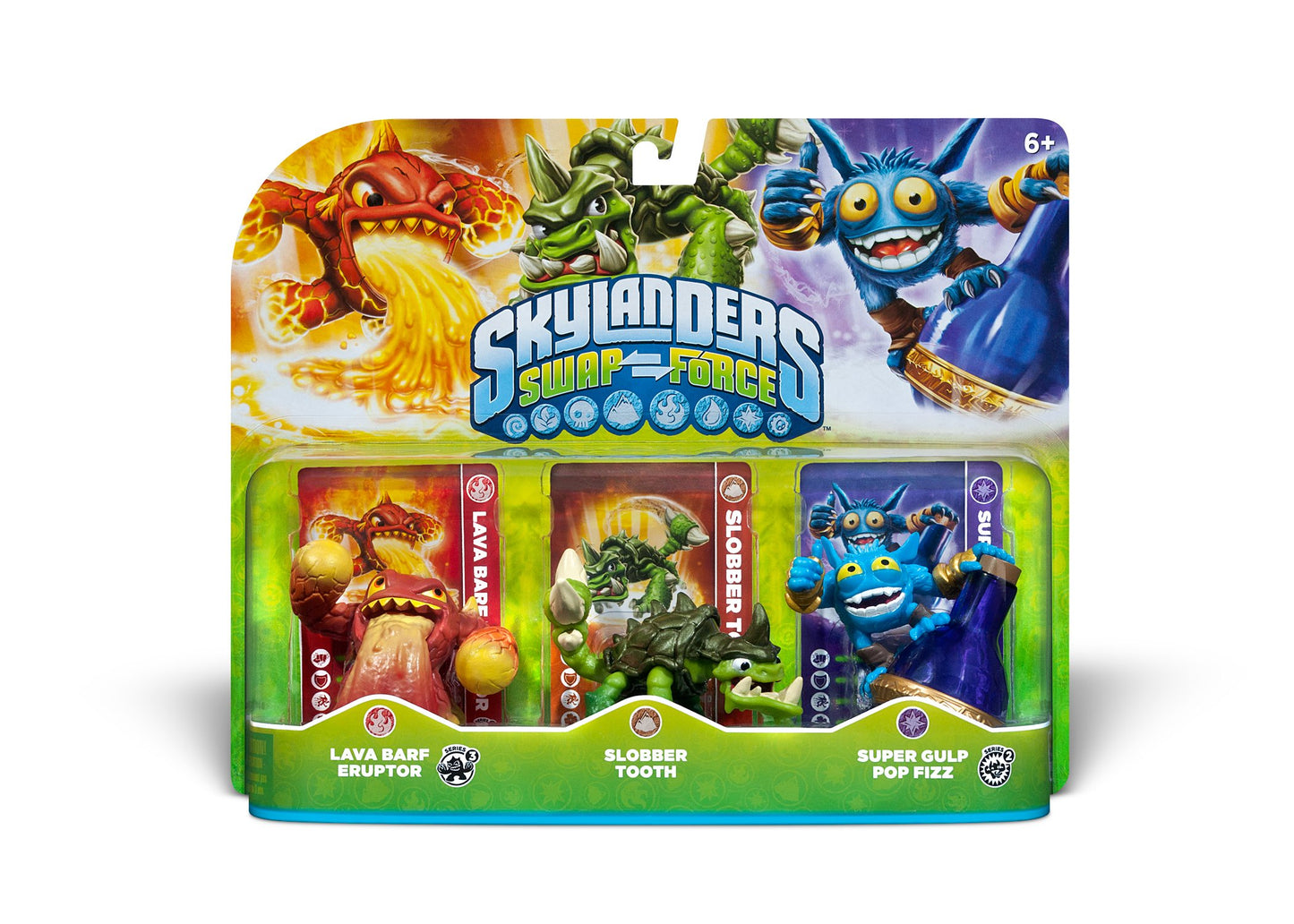 ACTIVISION Skylanders SWAP Force Triple Character Pack - Lava Barf Eruptor, Slobber Tooth, Super Gulp Pop Fizz, 2.88 inches, Red