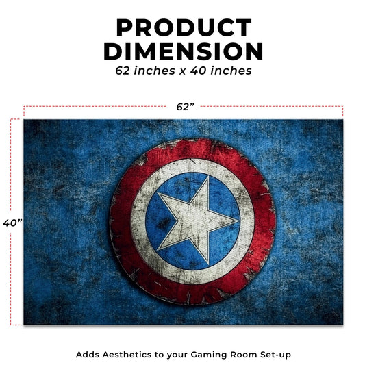 Captain America Shield Decor Rug- 62x40 inches