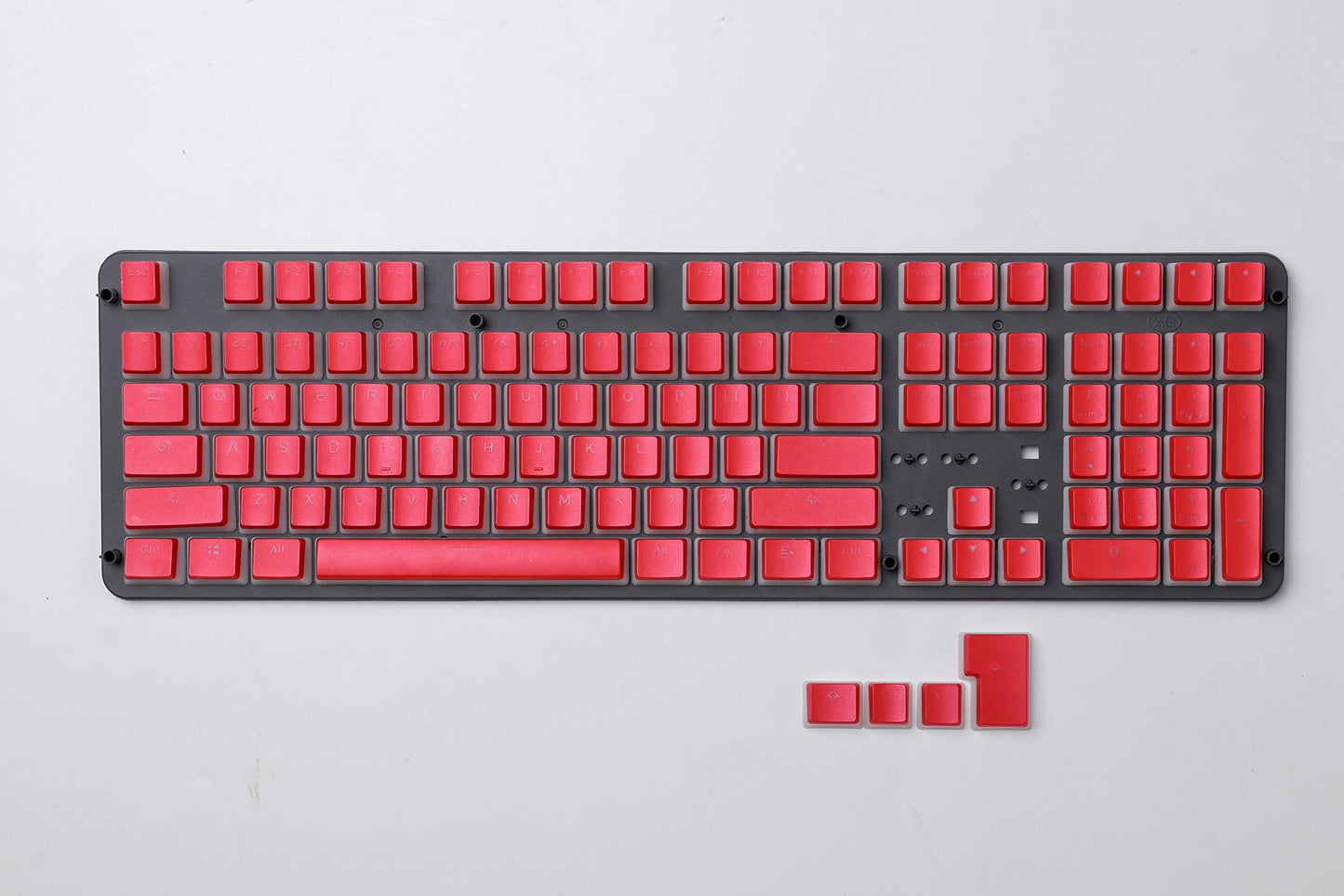 HK Gaming Pudding Keycaps Set | 112 Doubleshot PBT Keycap Set | ANSI US Layout | Red | Compatible with Cherry MX, Gateron, Kailh, Outemu