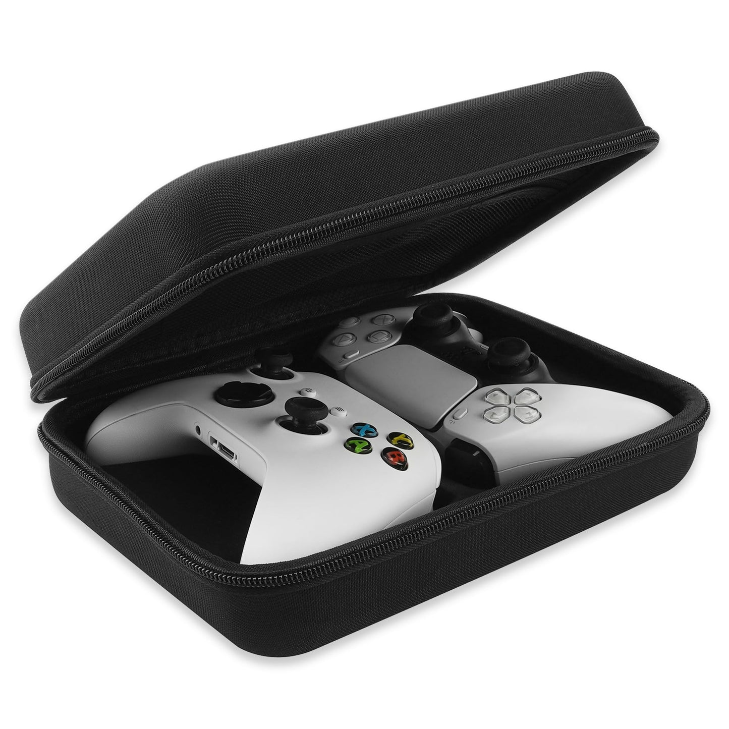 GEEKRIA Two Controllers Travel Carrying Bag Compatible with Sony PS5 DualSense, DualShock 2/4, Xbox One, Series X, 8BitDo Pro2,