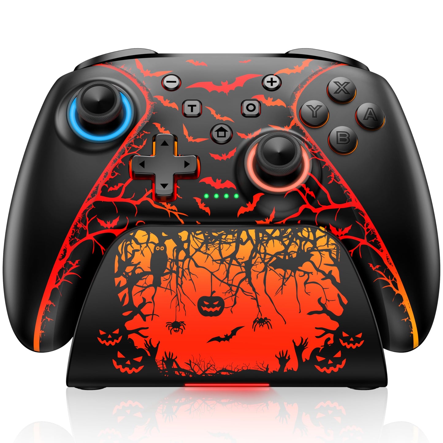 Switch 2 Controller for Nintendo Switch 2/Switch/OLED/Lite Controllers Wireless Switch Controller with Charging Dock RGB Switch Pro Controller with Hall Effect Programmable Turbo and Vibration (Pumpkin Glow)