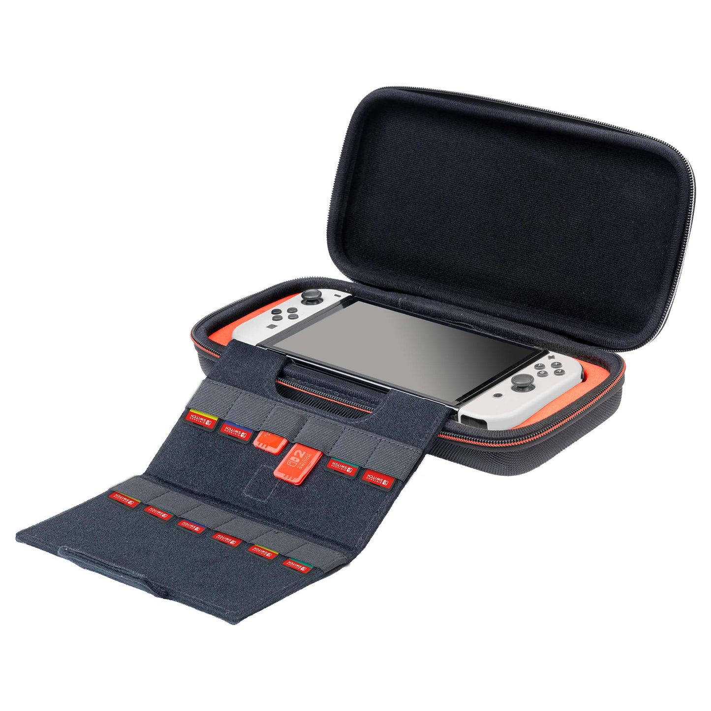 RDS Industries Game Traveler Deluxe Travel Case for Nintendo Switch, OLED, Model NS241, Black Small