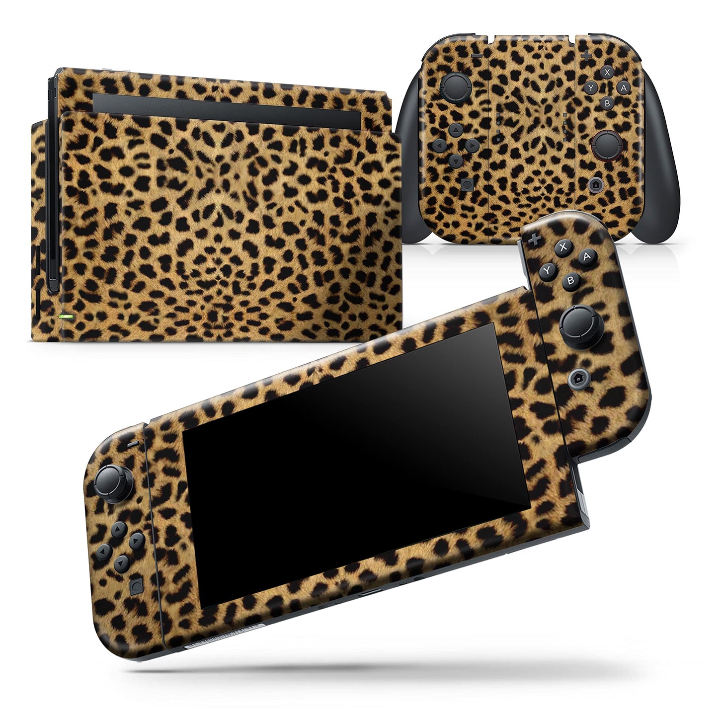Design Skinz - Compatible with Nintendo Switch OLED Console Bundle - Skin Decal Protective Scratch-Resistant Removable Vinyl Wrap Cover - Orange Cheetah Fur Pattern
