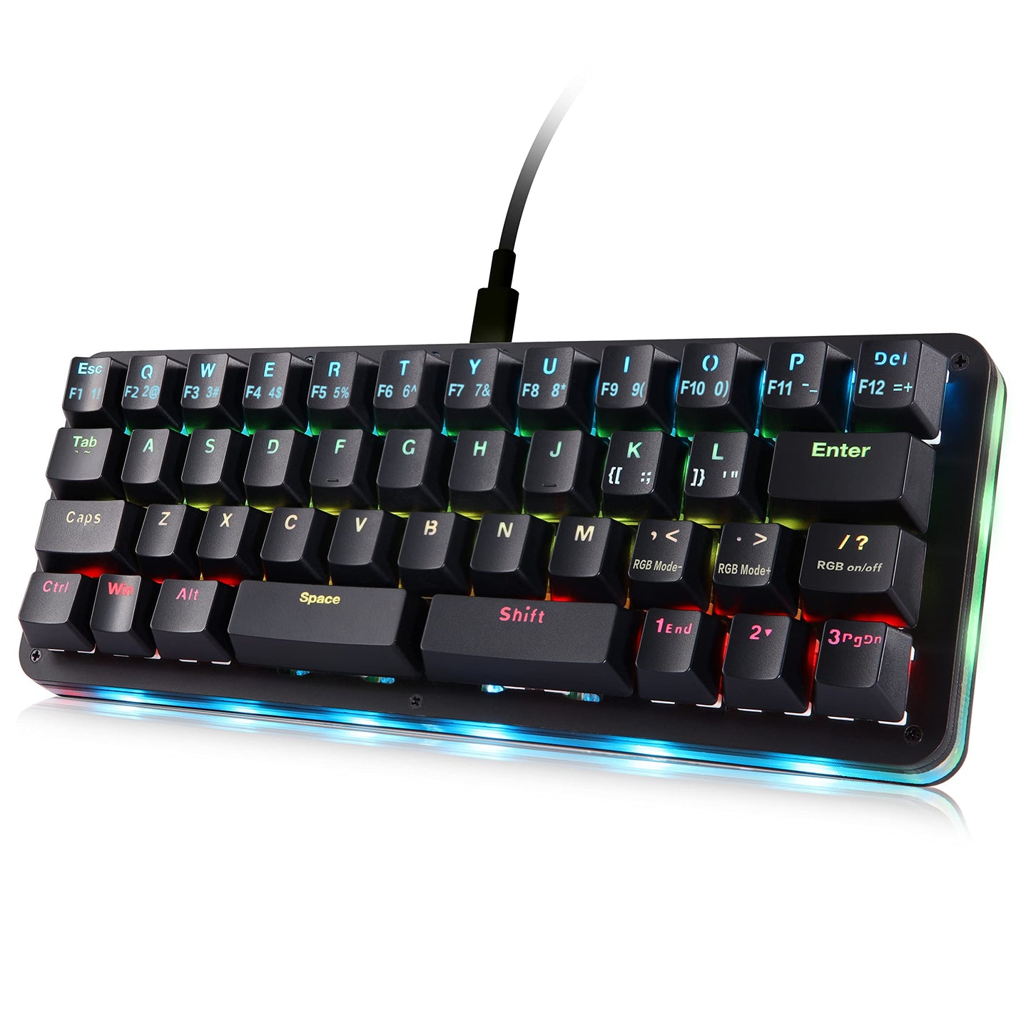 Koolertron 42-Key 40% Macaro Gaming Keyboard - Compact RGB Backlit Mechanical Keypad Hot-Swappable USB-C Programmable Mini Keyboard for PC/Mac Gamers (Fully Customizable)
