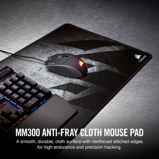 Corsair MM300 Extended Gaming Mouse Pad - Anti-Fray Cloth, 36.6L x 11.8W inches, Black/Gray, Optimized for Gaming Sensors, Model CH-900