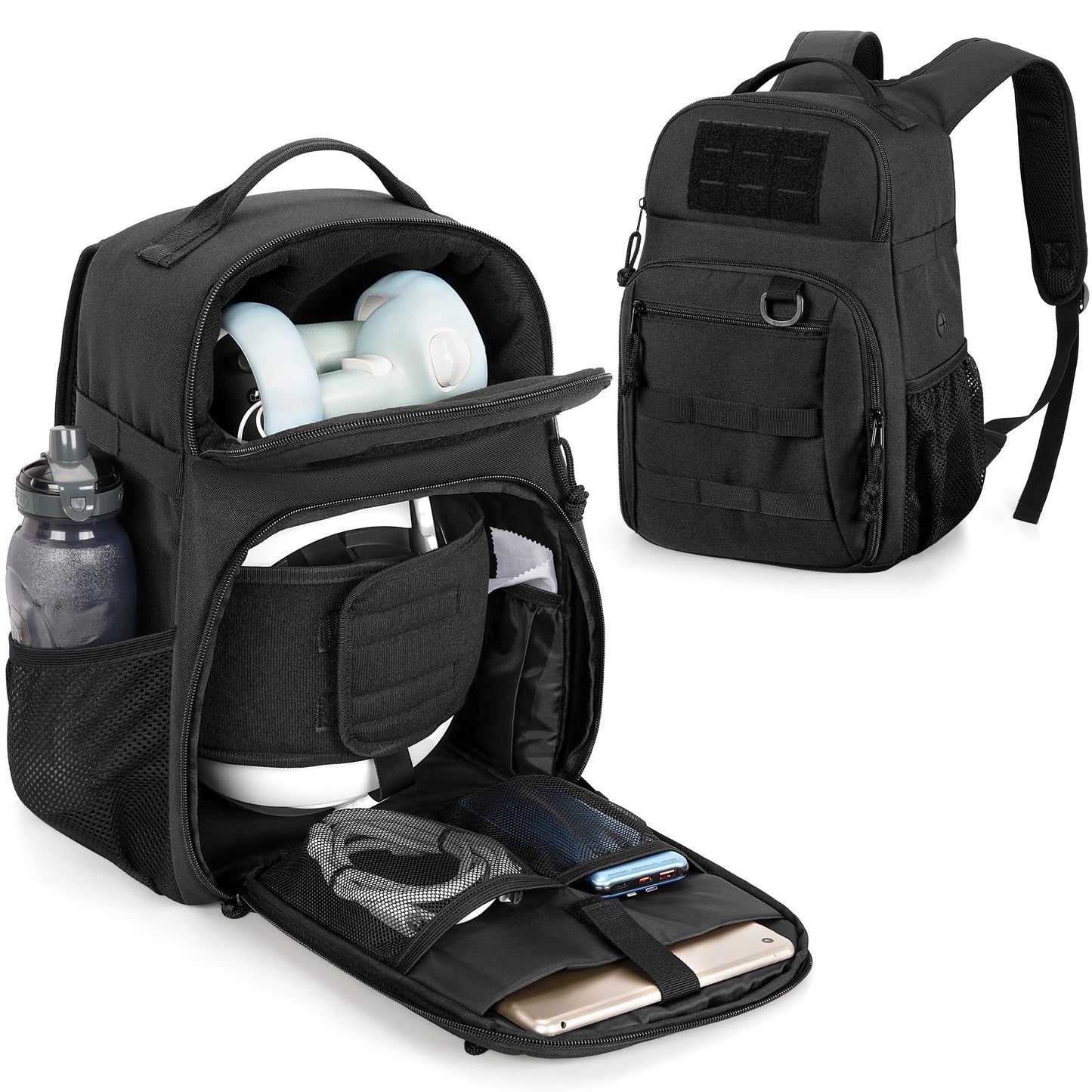 PGmoon Travel Carry Case Compatible with Oculus Meta Quest 2/Quest 3/Quest 3S/VR Elite Strap Protective Carrying Case Bag with Plenty of Pockets for Controllers & Accessories (Patent Design)