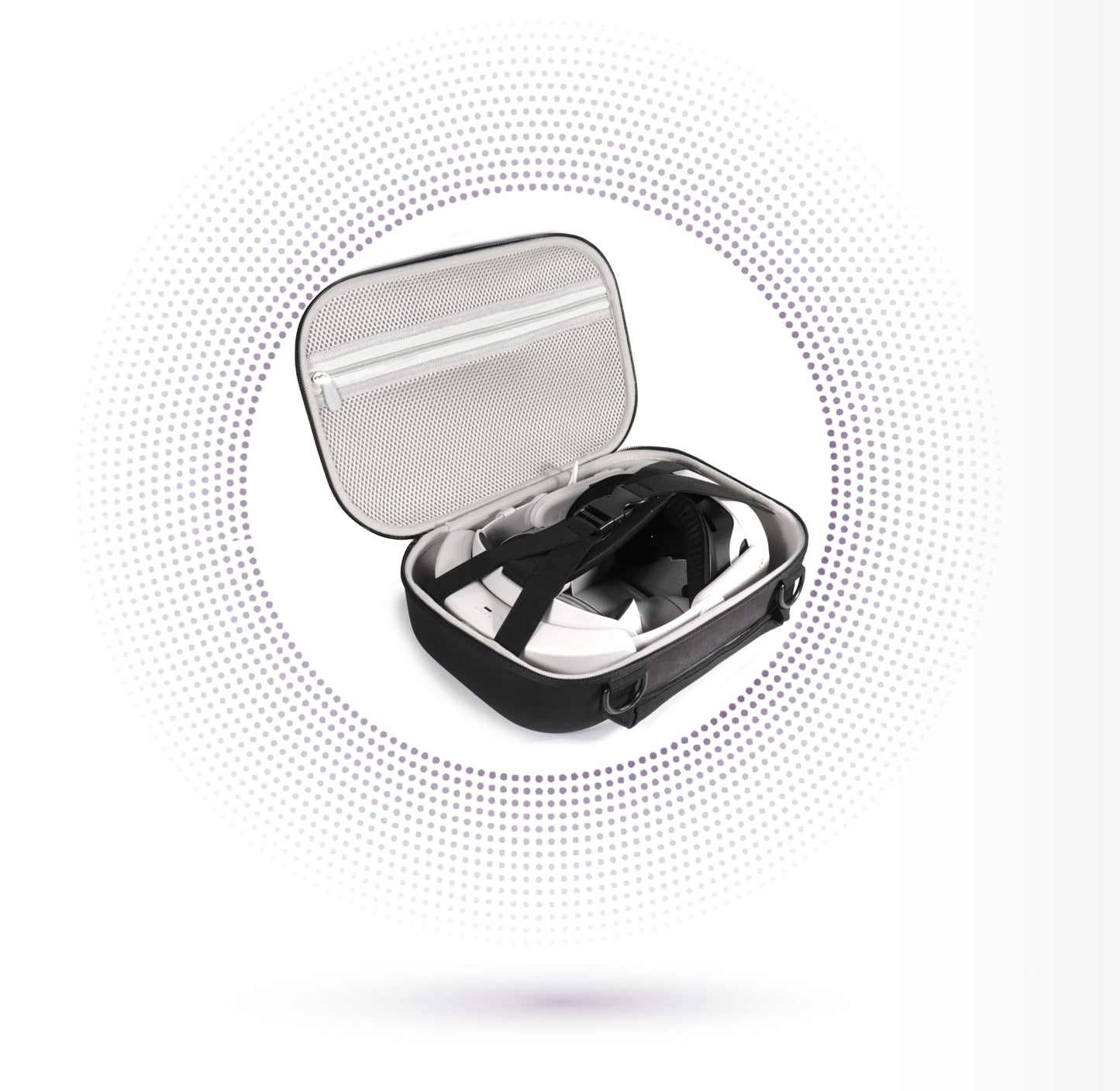 CaseSack VR Headset Case for Meta Quest 3/2, Black Polyester with Shoulder Strap, Model 63032803