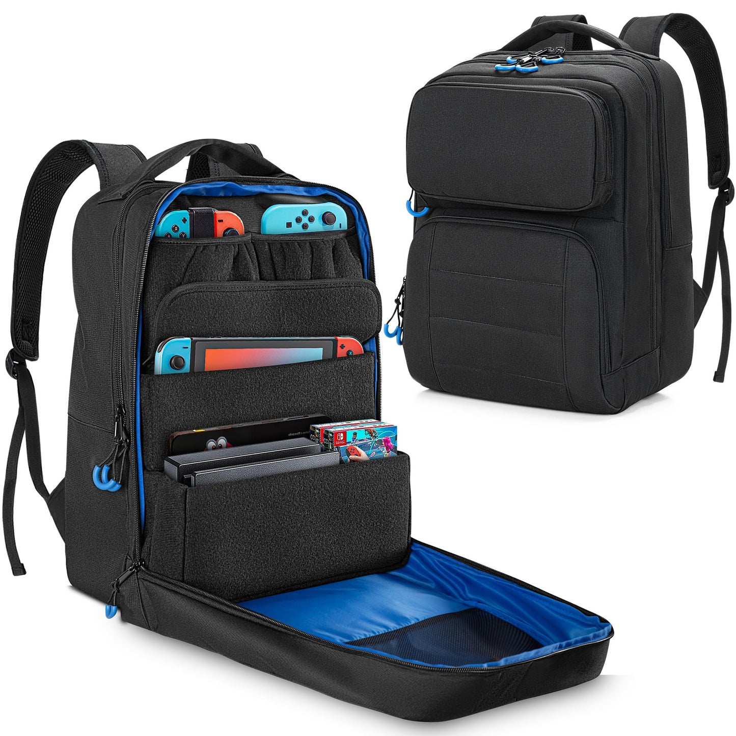 PGmoon Travel Storage Backpack Compatible with Nintendo Switch/Switch 2/Lite/OLED Model Protective Carrying Case with Various Pockets For Dock Controllers & More Accessories (Patent Design)
