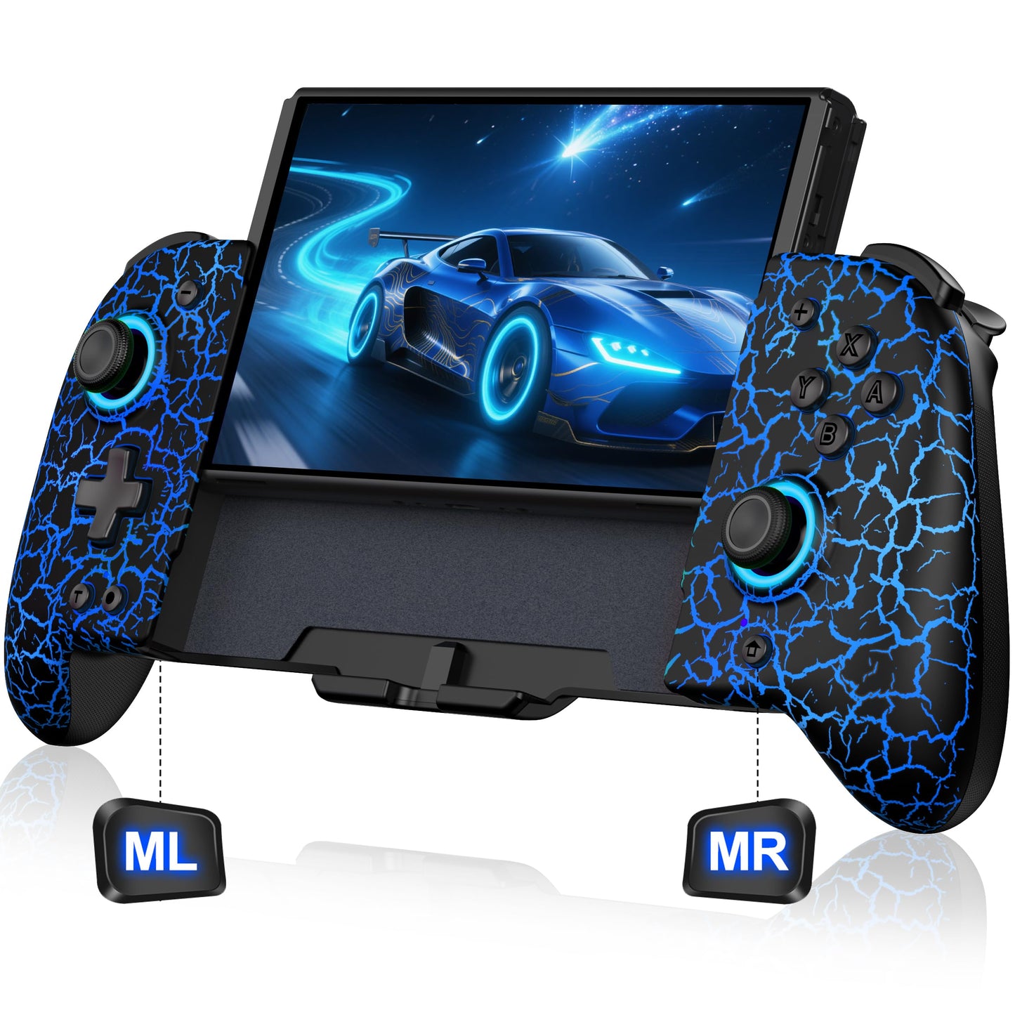 Spican Switch Controllers for Nintendo Switch/OLED Hall Effect Wireless Pro Controller One-Piece Joypad Full-Size Ergonomic Handheld Mode Gamepads for Nintendo Switch Games