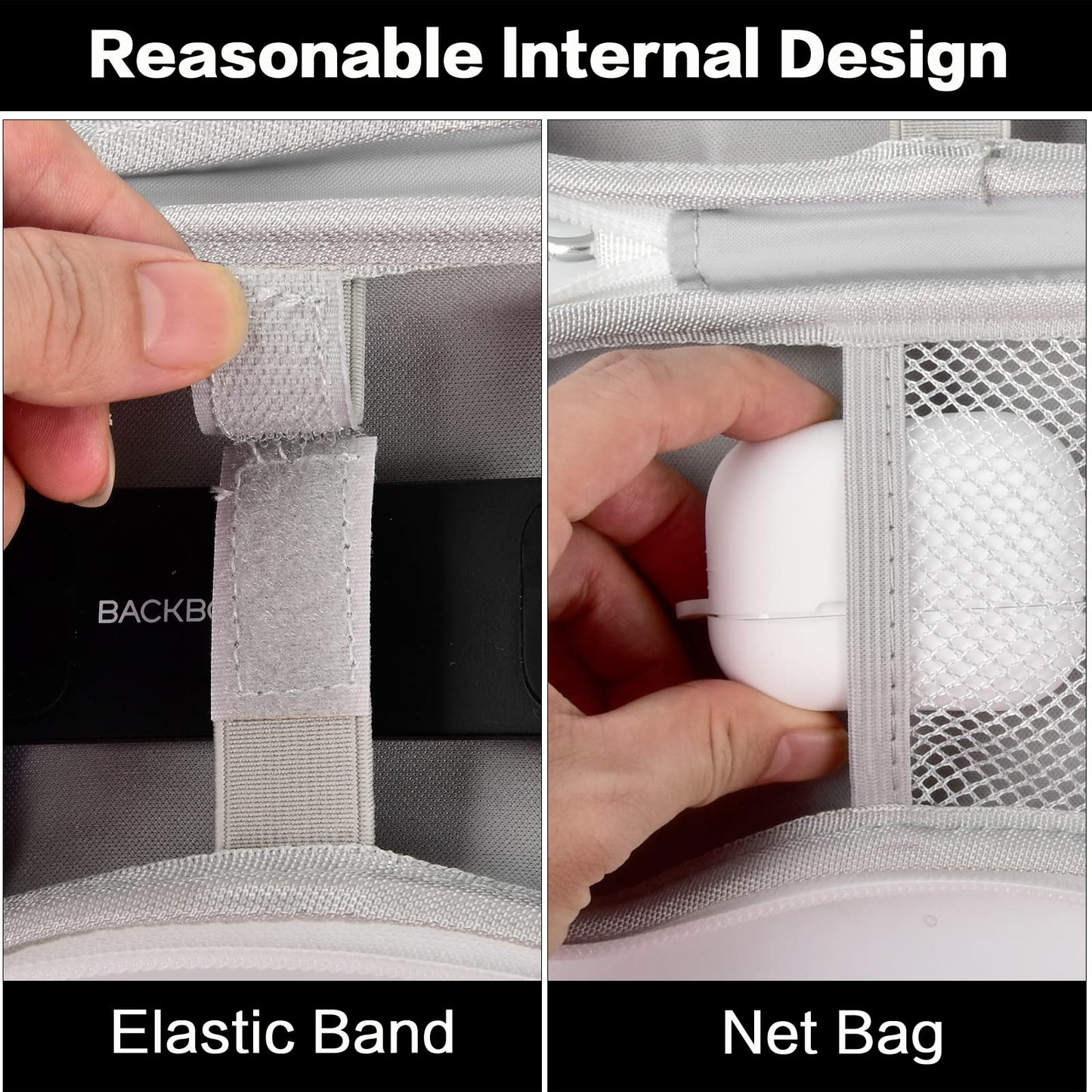 casmilee Case for Backbone One Controller - Portable Travel Holder, Extra Mesh Pocket, White