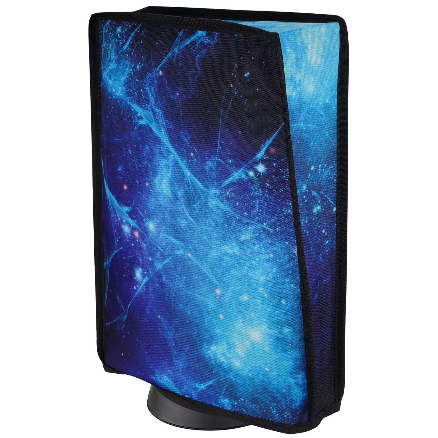 PlayVital Dust Cover for ps5 Soft Neat Lining Dust Guard for ps5 Console Anti Scratch Waterproof Cover Sleeve for ps5 Console Digital Edition & Disc Edition - Blue Nebula