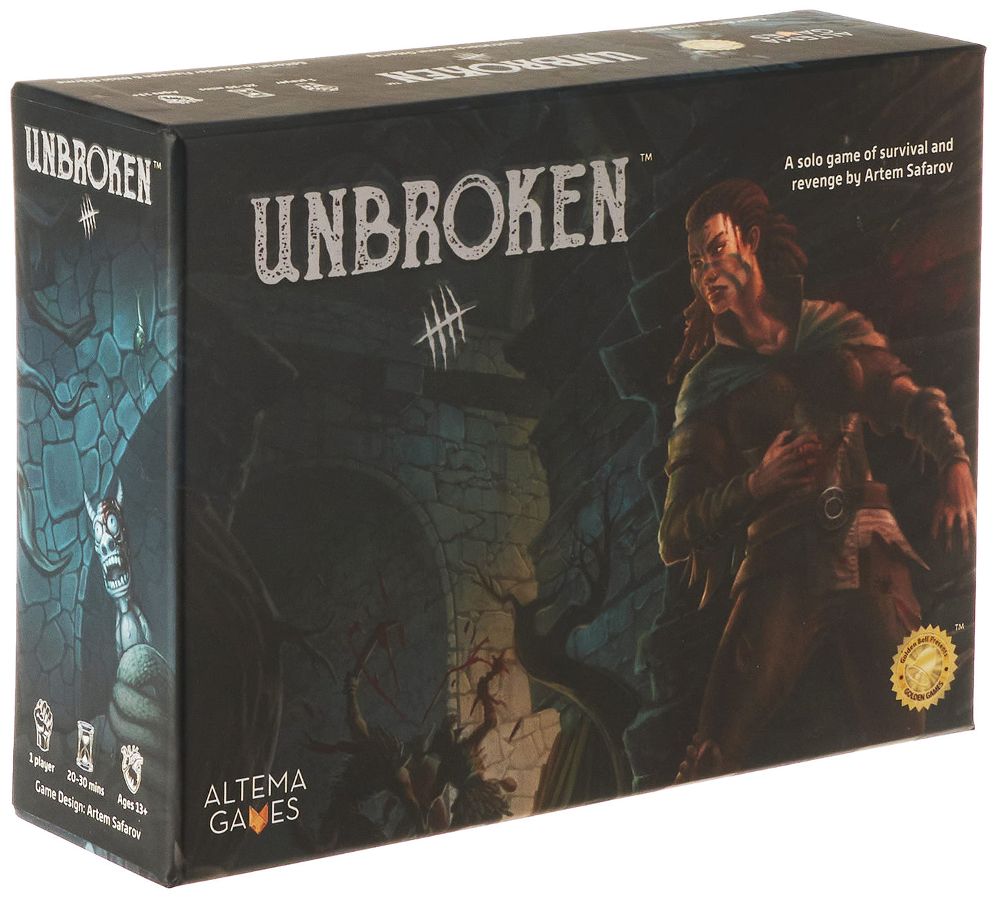 Golden Bell Studios Unbroken Solo Game - Survival & Revenge, One Size, Black, Model 2836, Cards