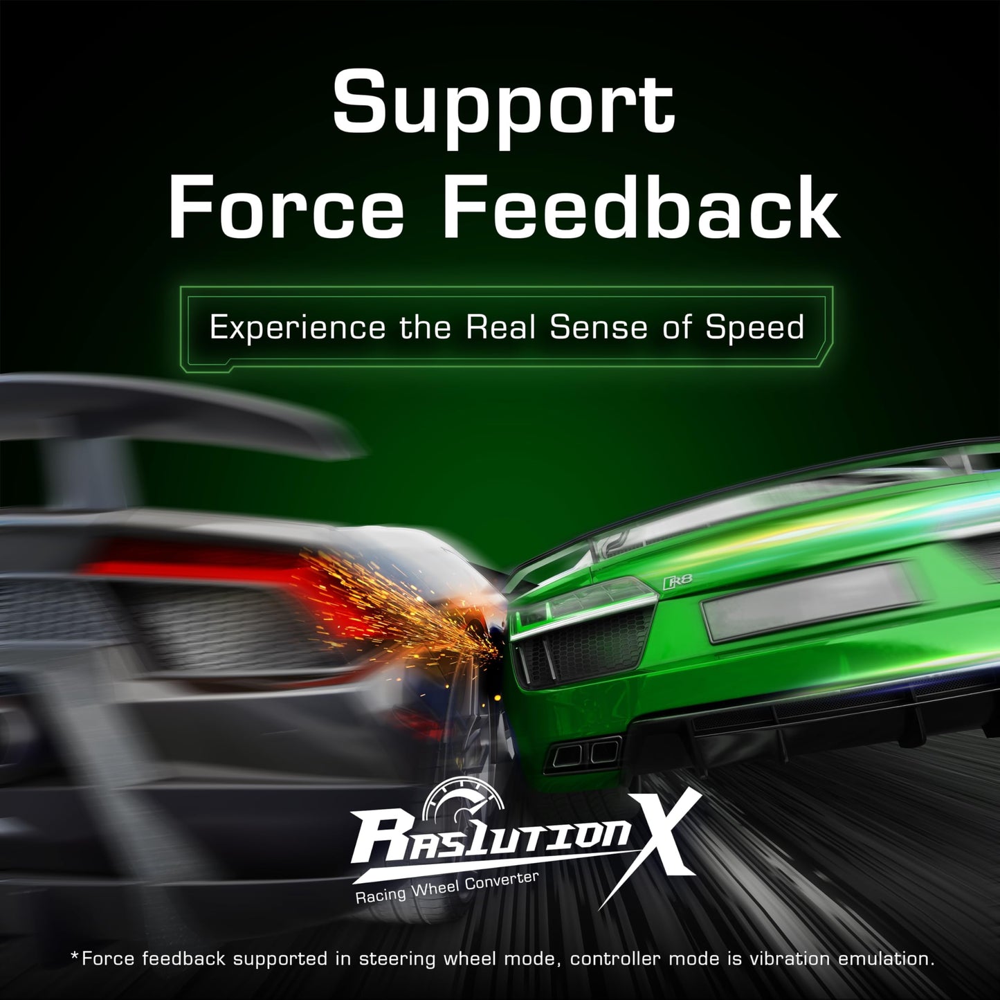 Brook Ras1ution X Racing Wheel Converter for Xbox - Supports 60+ Wheels, Force Feedback, Black