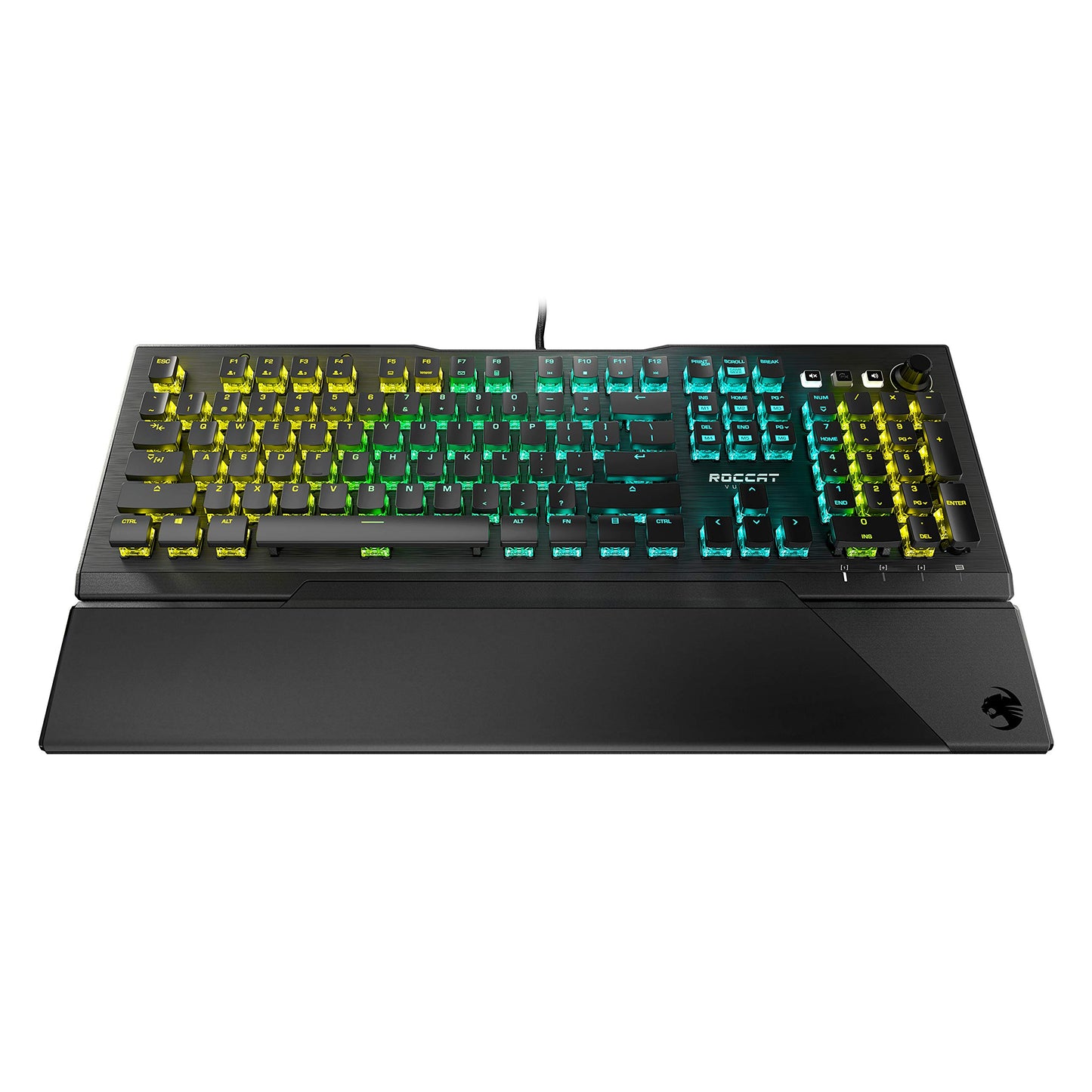 ROCCAT Vulcan Pro Linear Optical PC Gaming Keyboard Titan Switch Full Size with Per Key AIMO RGB Lighting Anodized Aluminum Top Plate and Detachable Palm/Wrist Rest Low Profile Black