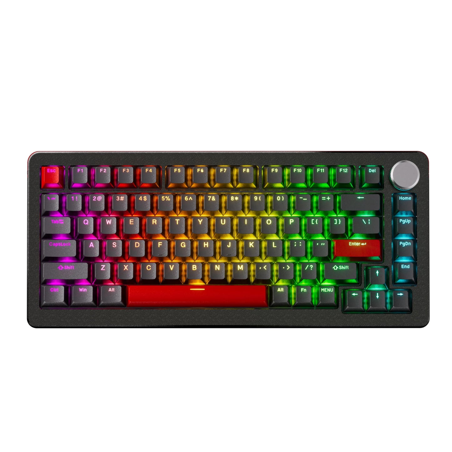 DrunkDeer A75 Pro Rapid Activate Silent Magnetic Switch Mechanical Gaming Keyboard with Knob HE Hall Effect 75% 82Keys Adjustable Actuation RGB PBT Keycap OEM Profile TKL USB Wired ANSI
