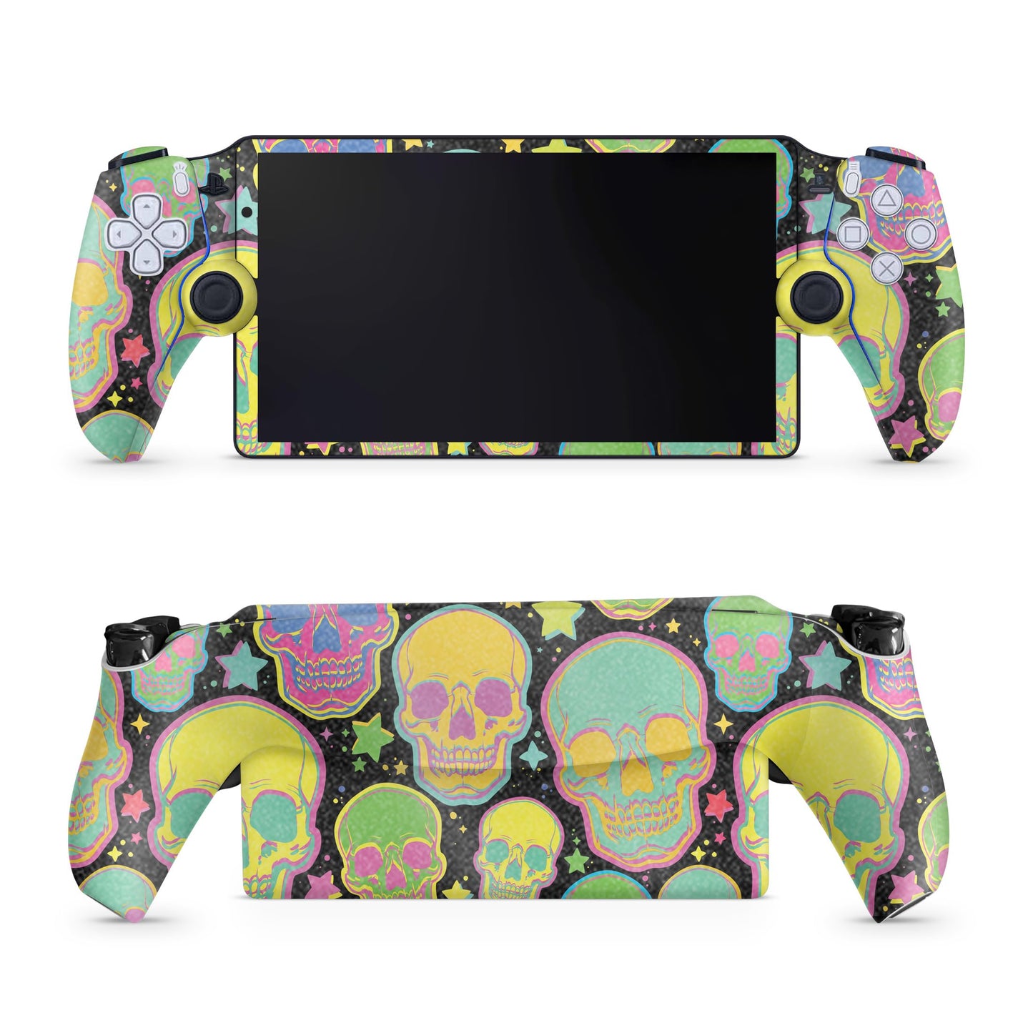 Glossy Glitter Gaming Skin Compatible with PS5 Portal Remote Player - Candy Skulls - fine 3M Vinyl Protective Wrap Decal Cover - Easy to Apply | Crafted in The USA by MightySkins