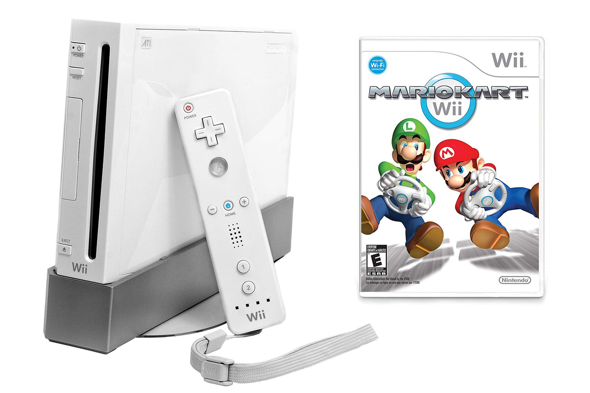 Wii Console with Mario Kart Wii Bundle - White (refurbished)