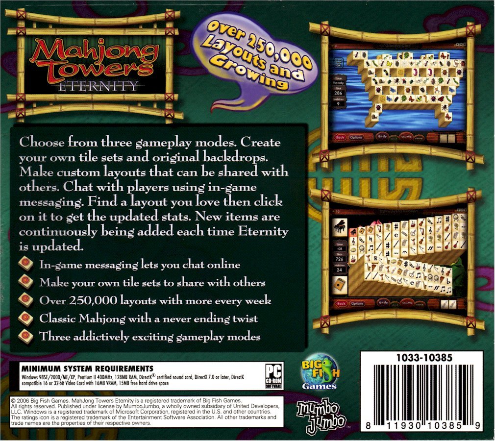 Mumbo Jumbo Mahjong Towers Eternity - PC Game, Model 23545, Classic Puzzle Adventure