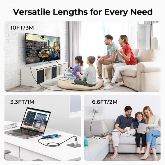 Basesailor 3.3FT Type C Charger Cable 2Pack for AirPods Pro 3 4, Black, Compatible with iPhone 17 16 15 Plus, Only Charge