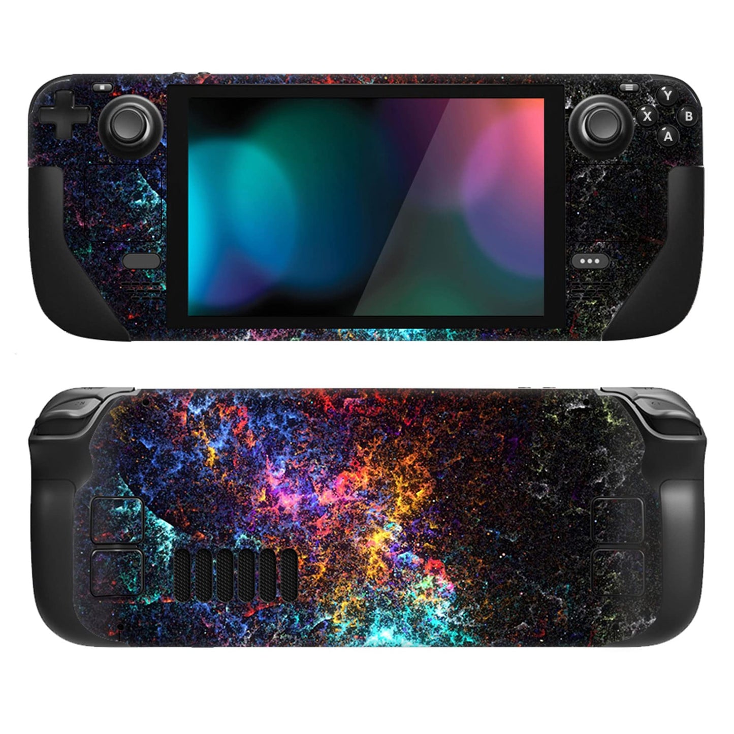 PlayVital Full Set Protective Skin Decal for Steam Deck LCD Custom Stickers Vinyl Cover for Steam Deck OLED - Galaxy Splash