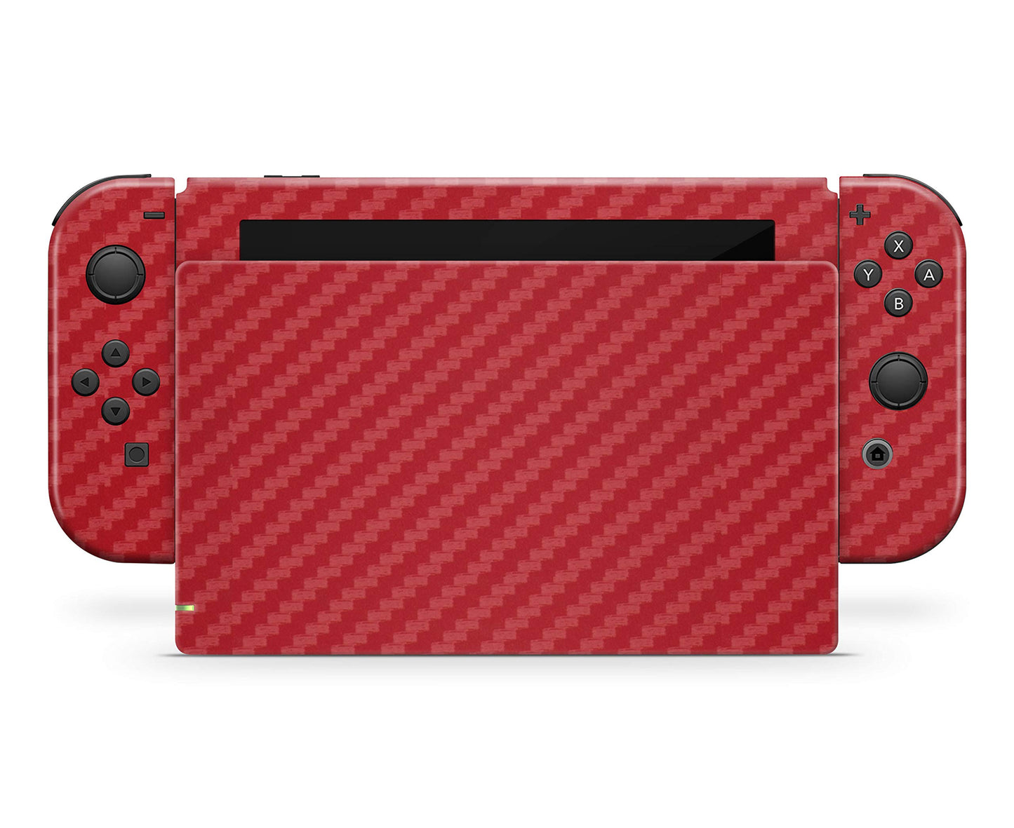 giZmoZ n gadgetZ Carbon Red Vinyl Skin Decal Set for Nintendo Switch Console + Controller, Model GNG-Switch-CARB-RED-SKINS