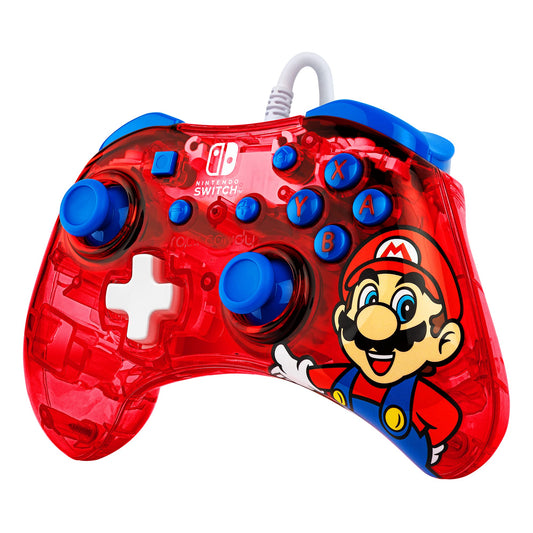 PDP Gaming Rock Candy Wired Controller for Nintendo Switch - Mario Punch, Officially Licensed, Compatible with Lite/OLED, Model 500-181-NA-MAR