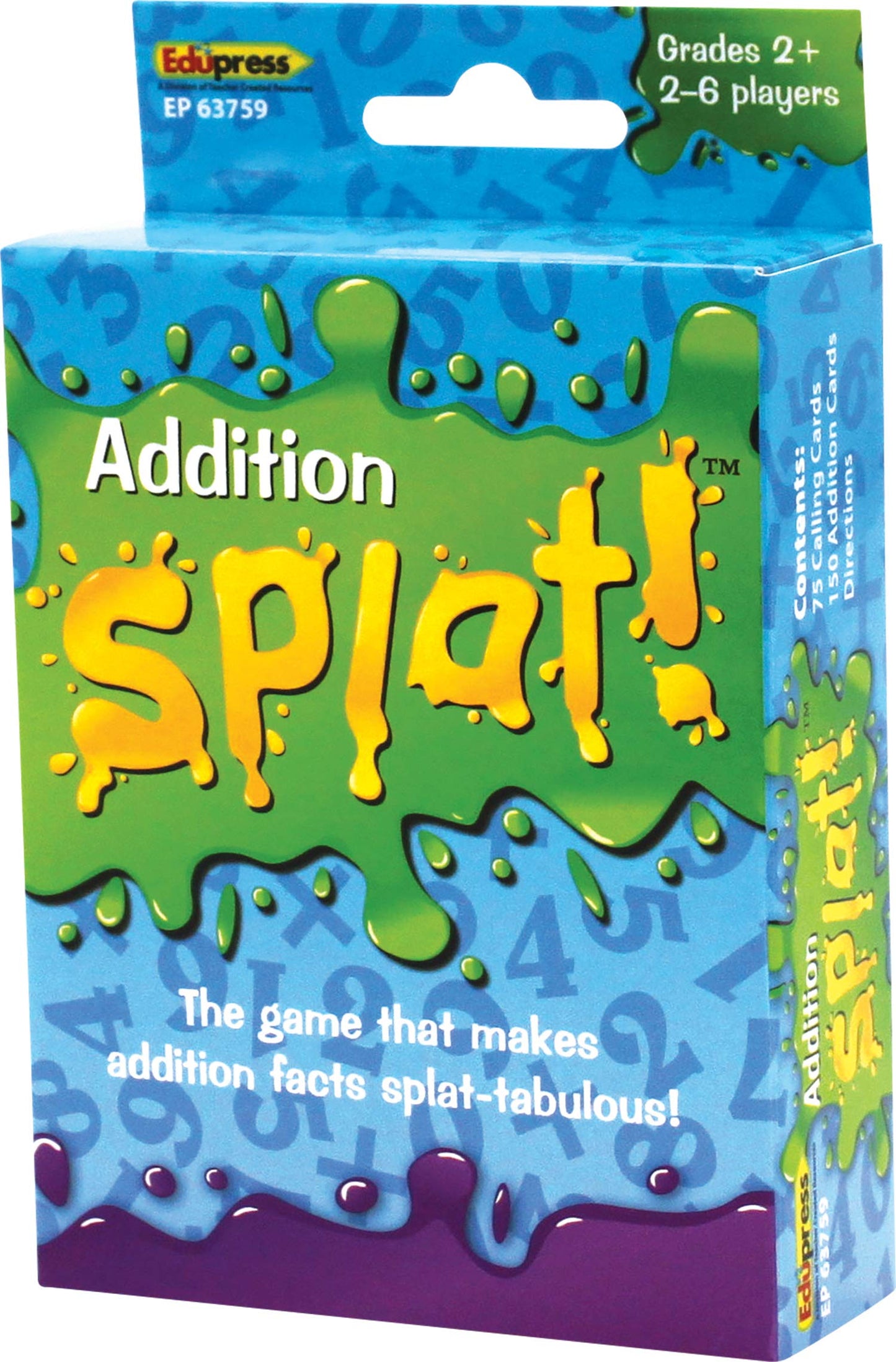 Edupress Math Splat Game: Addition Grades 2+ (EP63759) 3.5 H x 5.625 L x 2.25 W