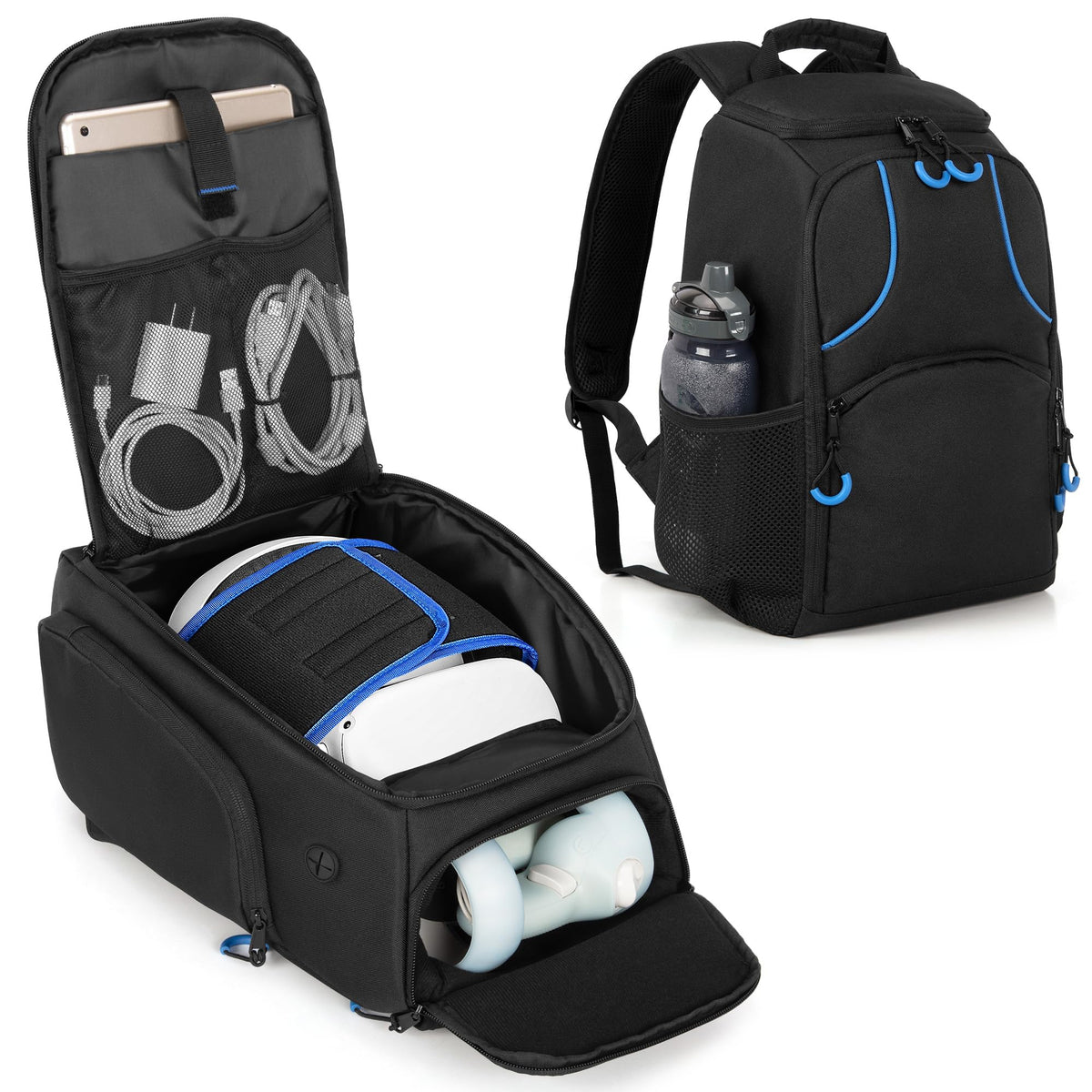 PGmoon Storage Carrying Bag Compatible with Oculus Meta Quest 2/Quest 3/Quest 3S/Quest Pro/VR fine design Strap and Controller Tpartyl Backpack Case with Lots of Space for Accessories (registered design Design)