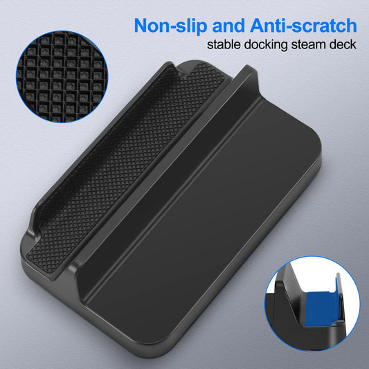 KUNSLUCK Steam Deck Stand Base with Anti-Slip Silicone Pad, Black