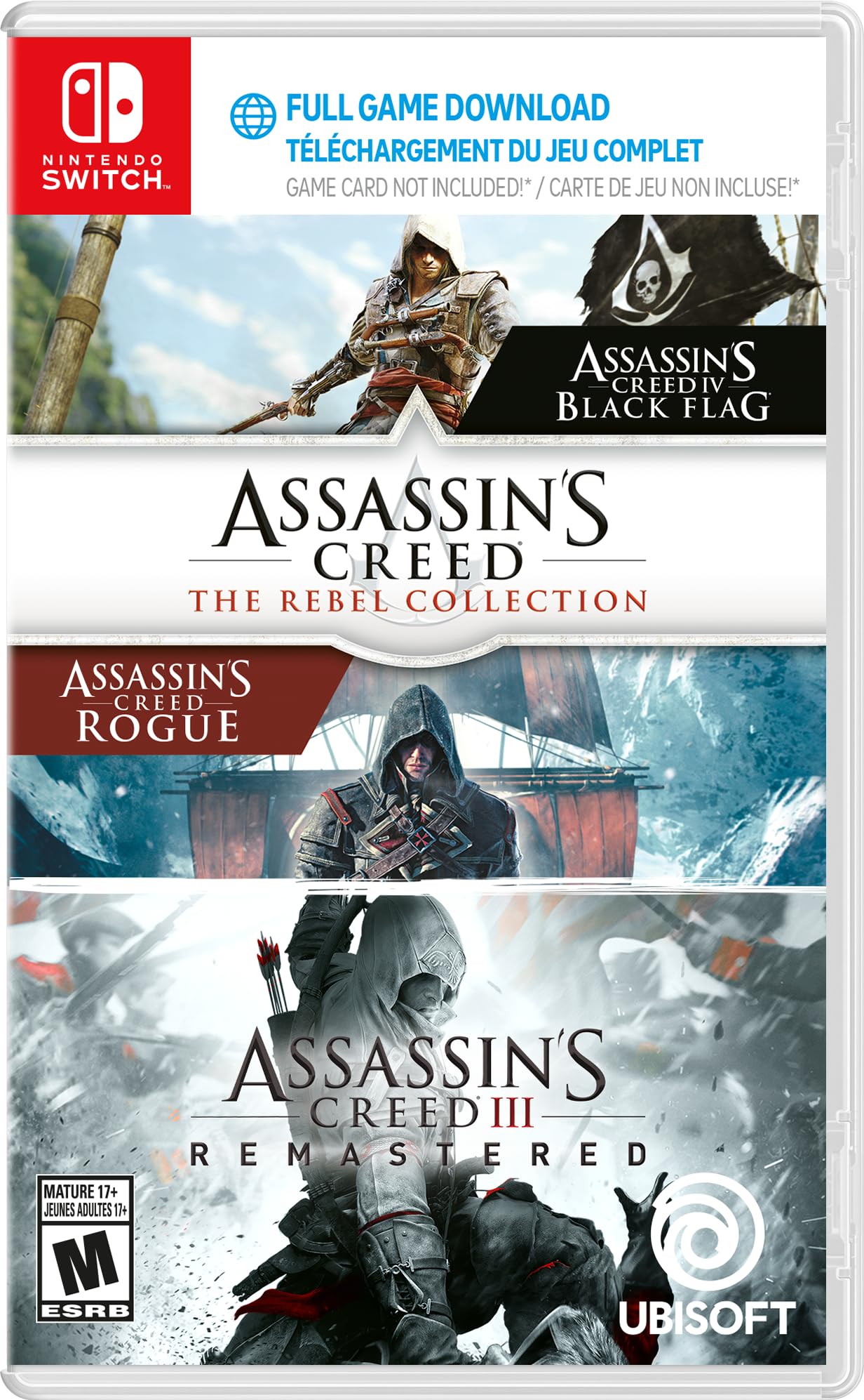 Assassins Creed: Rebel Collection (AC Black Flag, Rogue, III Remastered, and III: Liberation) - For Nintendo Switch