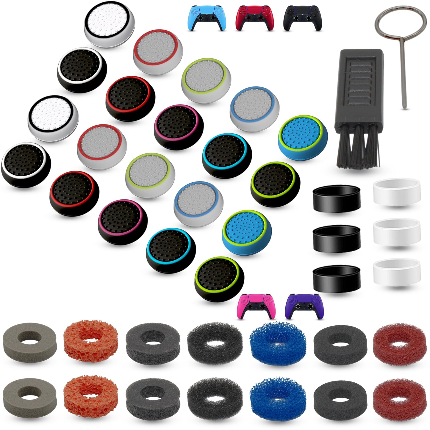 MatoSan 42 Set Controller Grip Set Thumbstick Accessories Silicone Caps Grip | Compatible with All Modern Game Controllers Thump Grips Protection - Enhanced Precision