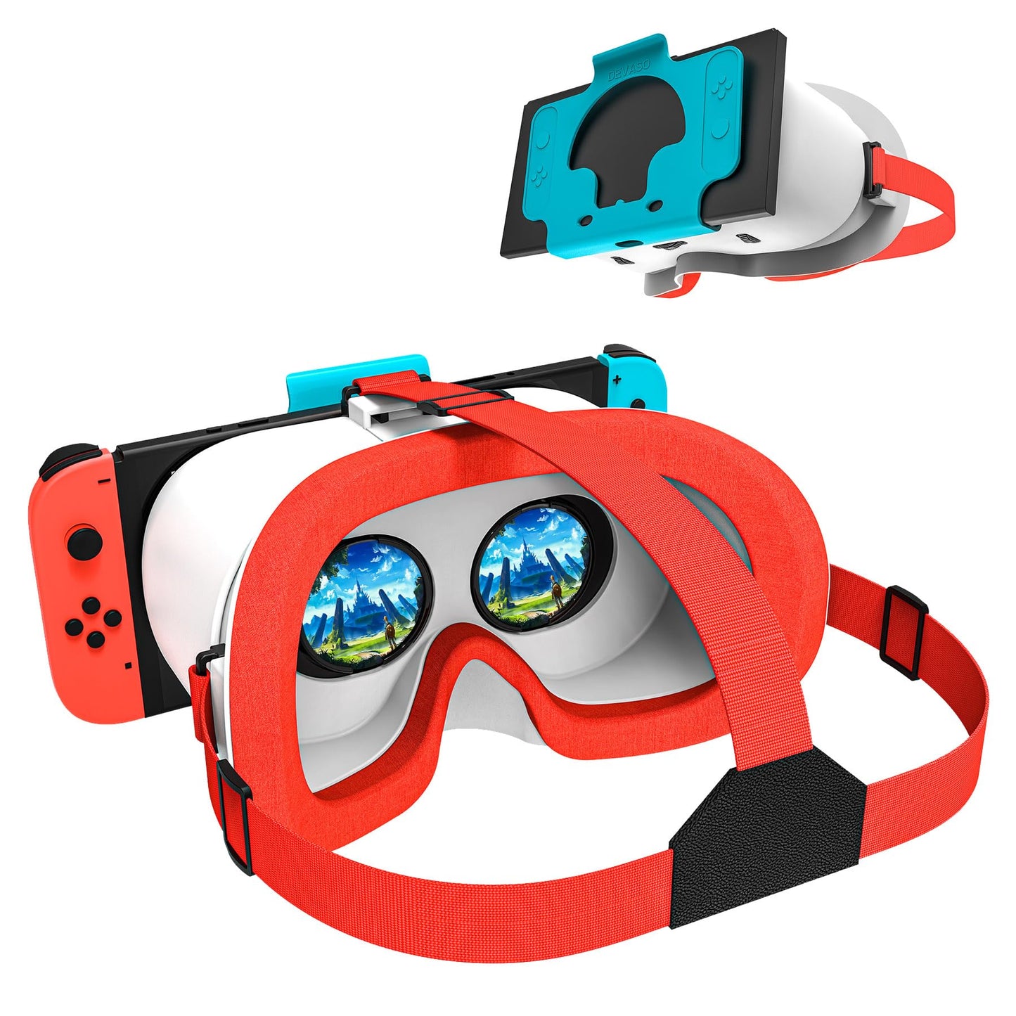 VR Headset for Nintendo Switch & OLED Model Upgraded Your Switch 1/OLED VR Games with Virtual Reality 3D Goggles Adjustable HD Lenses & Comfortable HeadStrap Cool Glasses Stuff for Kids