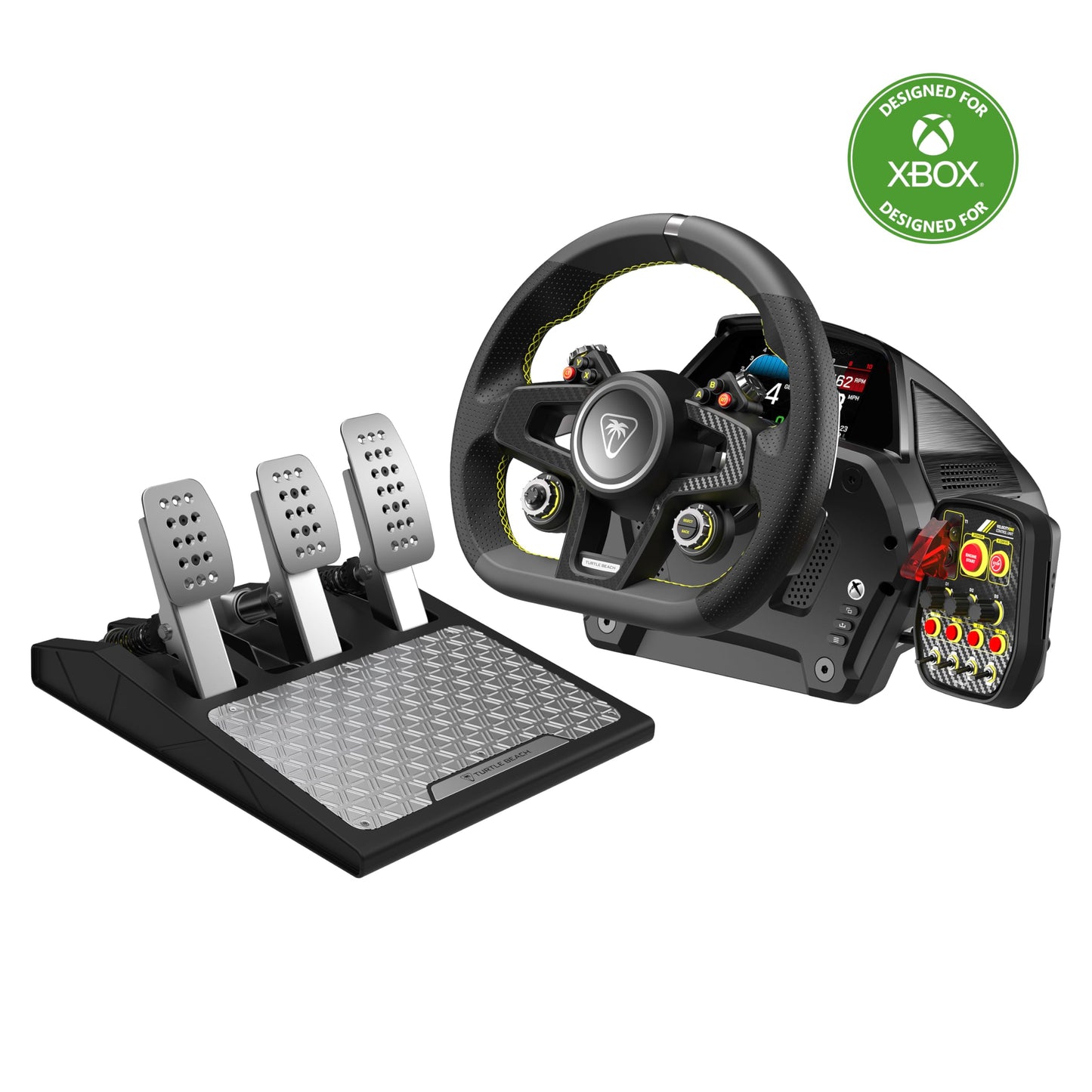 Turtle Beach VelocityOne Race Wheel & Pedal System Licensed for Xbox Series X|S Xbox One Windows PCs - 7.2Nm Direct Drive Force Feedback 3 Pedals & Magnetic Paddle Shifters Hall Effect Sensors