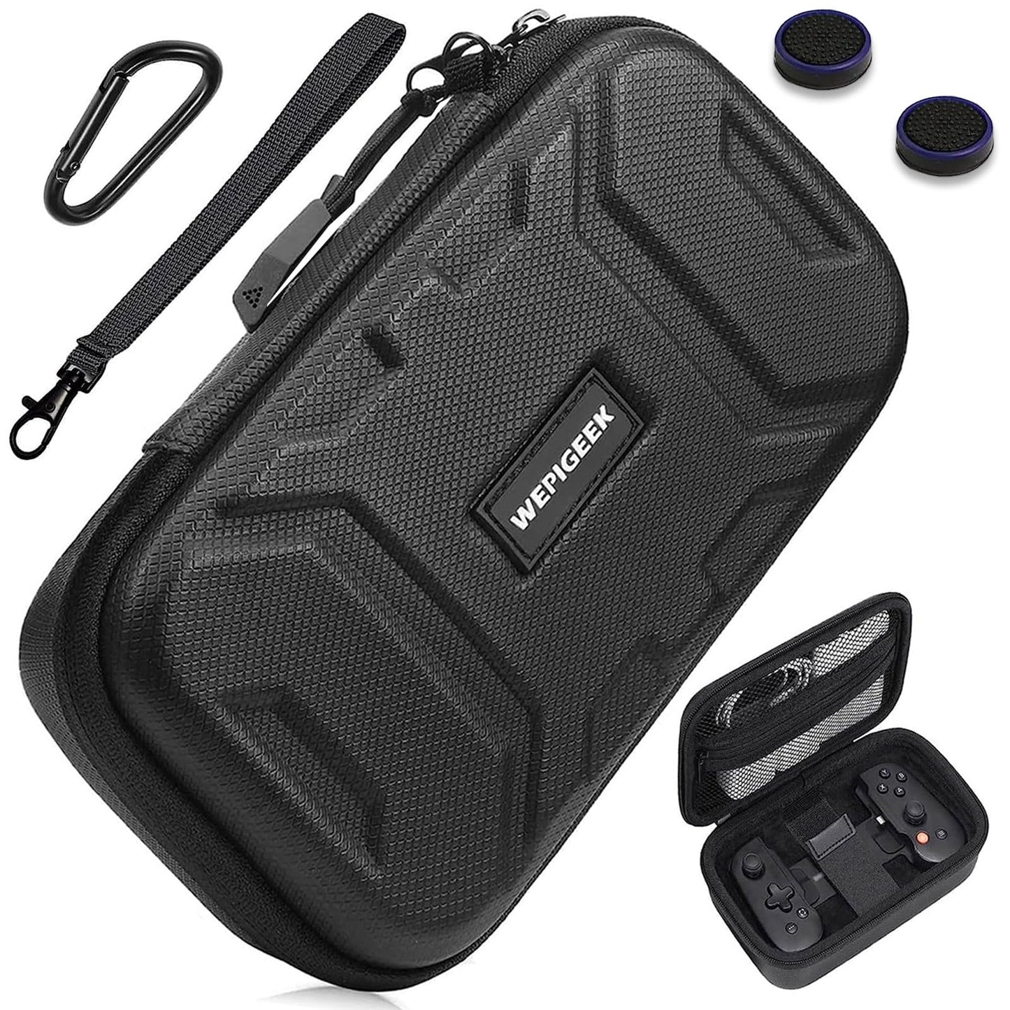 WEPIGEEK Case for Backbone One/PlayStation Edition Mobile Controller Portable Travel All Protective Hard Messenger Carrying Bag Strong Strap Soft Lining with Pockets for Accessories Black