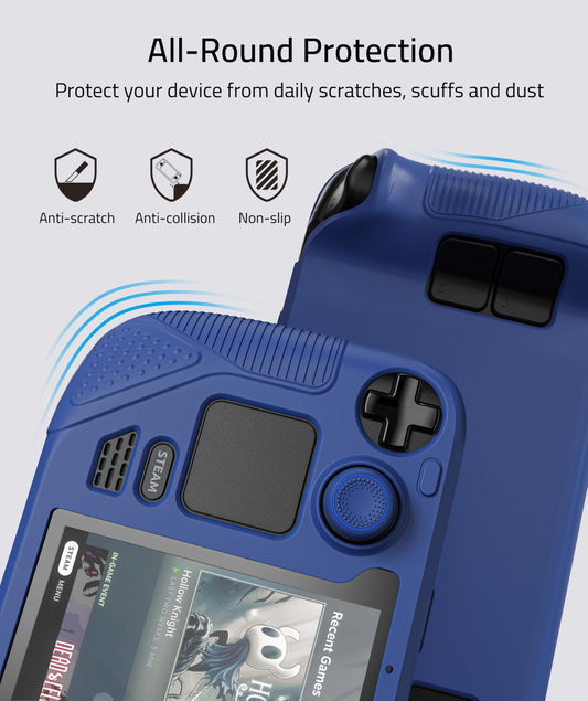 Syntech Steam Deck Protective Case - Silicone, Non-Slip Grip, All-Round Protection, 30×12×4cm, Navy Blue, Model SYNM053L