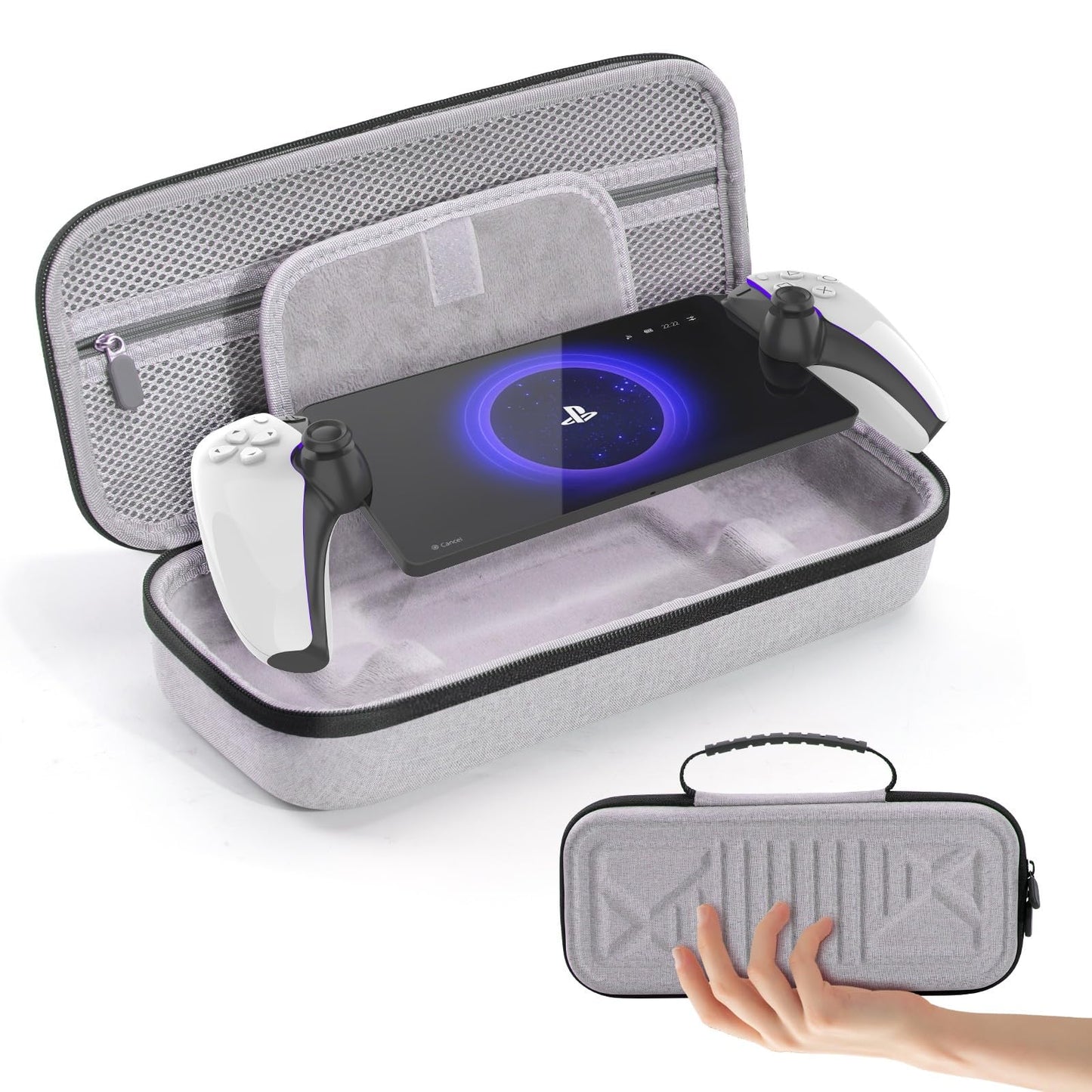 VZNEK Carrying Case Compatible with PlayStation Portal, Travel EVA Hard Carrying Case with Compartment and Mesh Pocket for PS Po