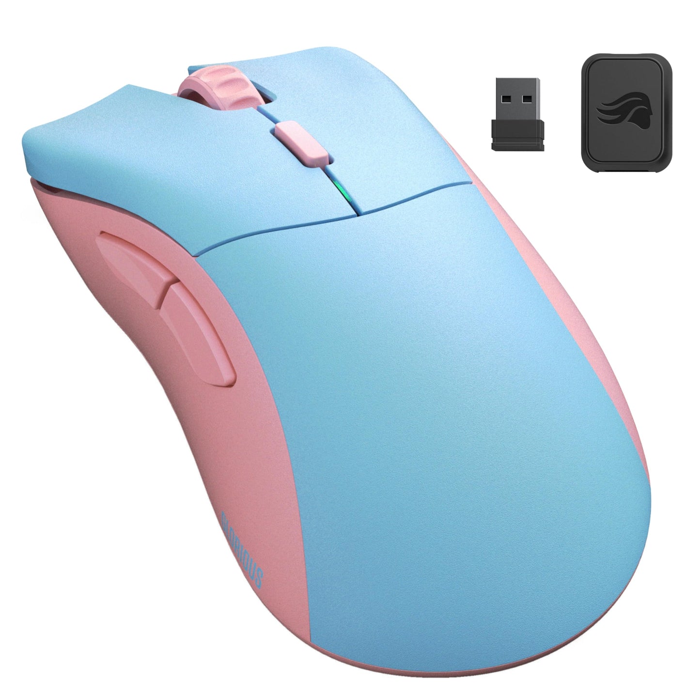 Glorious Model D Forge Wireless Mouse - Blue & Pink Gaming Mouse 6 Programmable Buttons 80 hrs Battery Life 19K Sensor Lightweight Gaming Mouse 58g Exclusive Limited Edition (Laptop & PC)