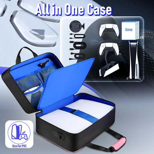 COMECOI PS5 Carrying Case - Large Pink Travel Bag for Console, Controllers & Accessories - Model HX0001