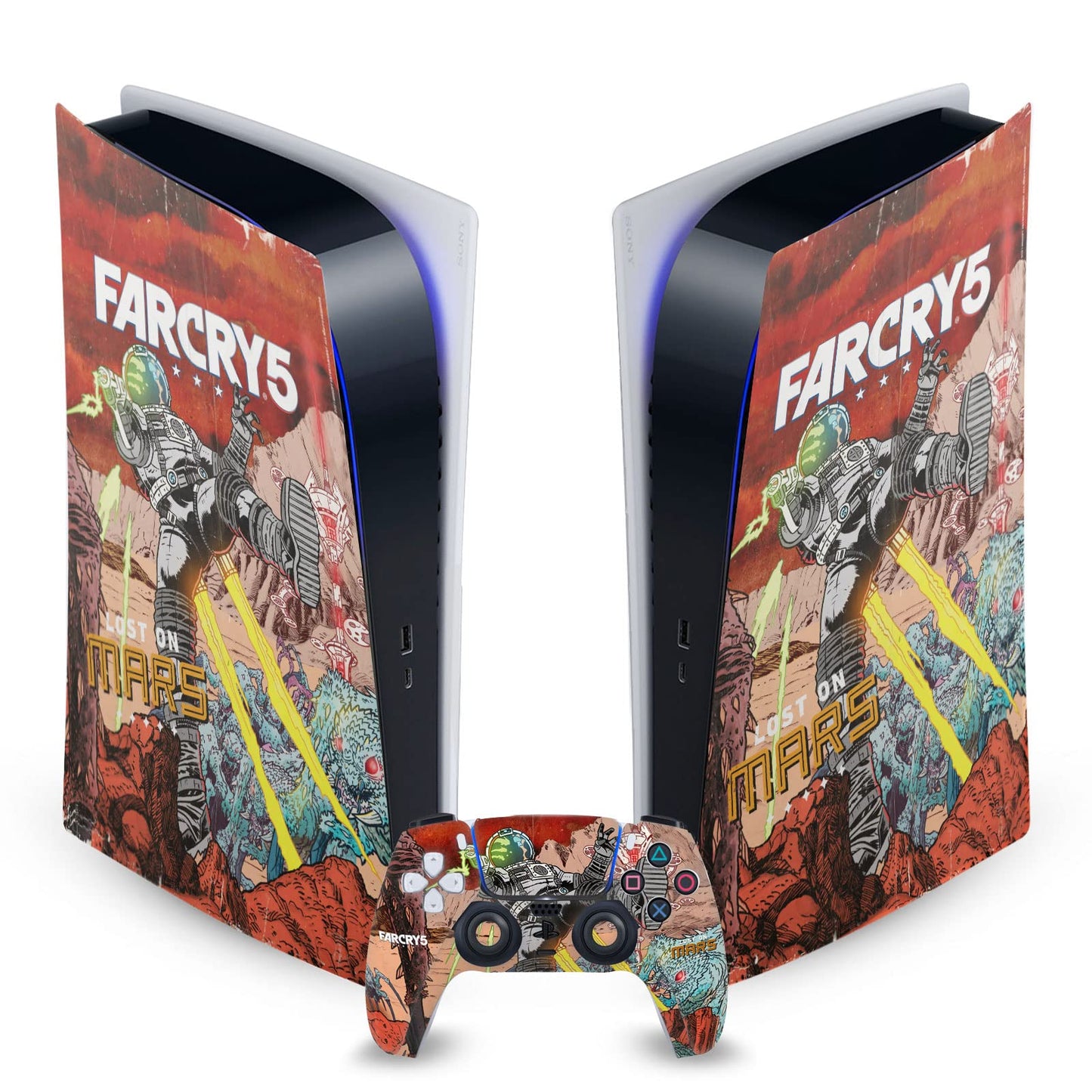Head Case Designs Officially Licensed Far Cry Lost On Mars Arte Clave Vinyl Faceplate Sticker Gaming Skin Decal Compatible With Sony PlayStation 5 PS5 Digital Edition Console and DualSense Controller