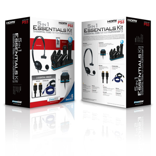dreamGEAR PlayStation 3 5-In-1 Starter Kit - Model DGPS3-3832, Essential Accessories for Gamers
